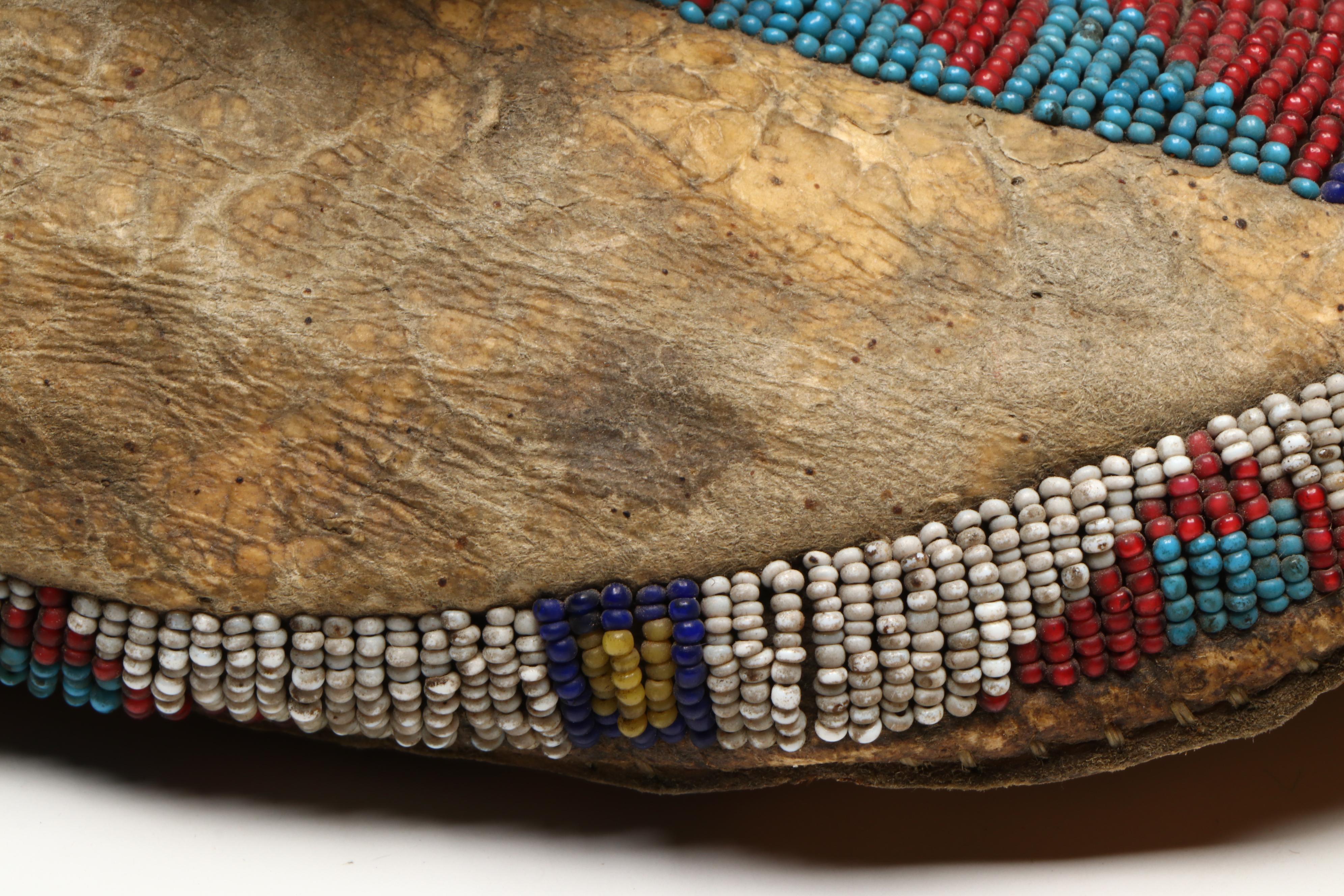 Pair of Plains Beaded Hide Moccasins