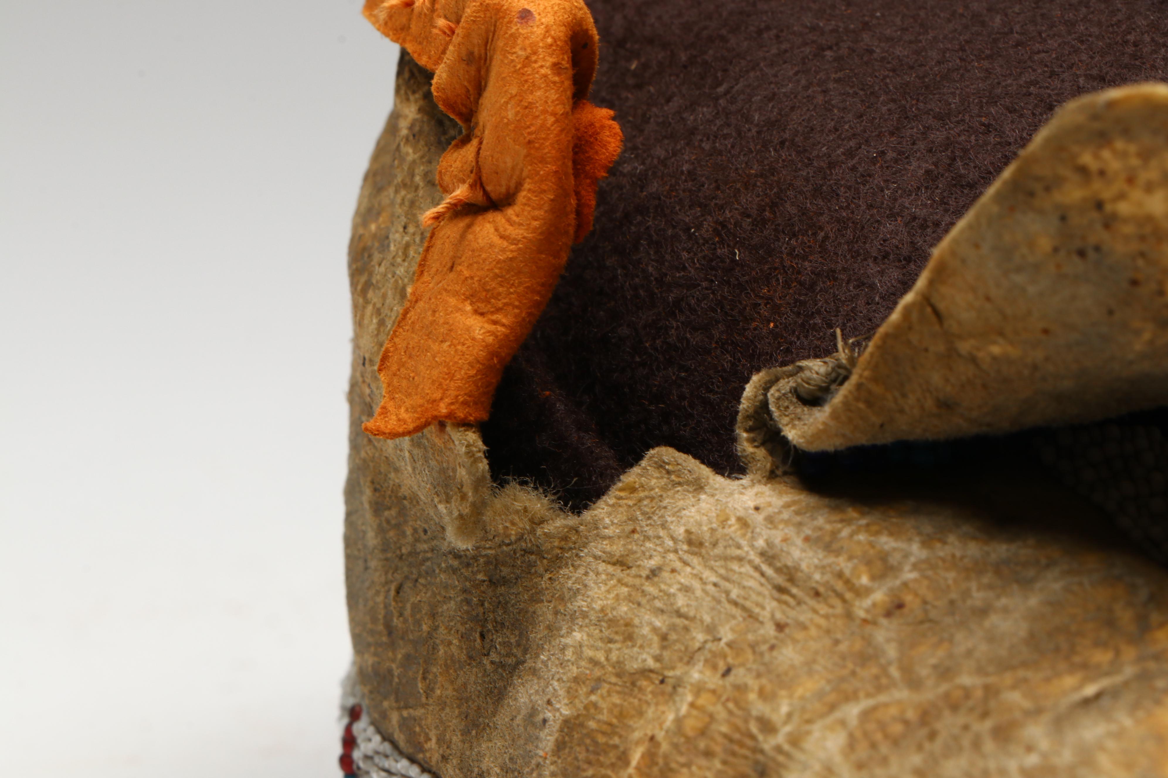 Pair of Plains Beaded Hide Moccasins