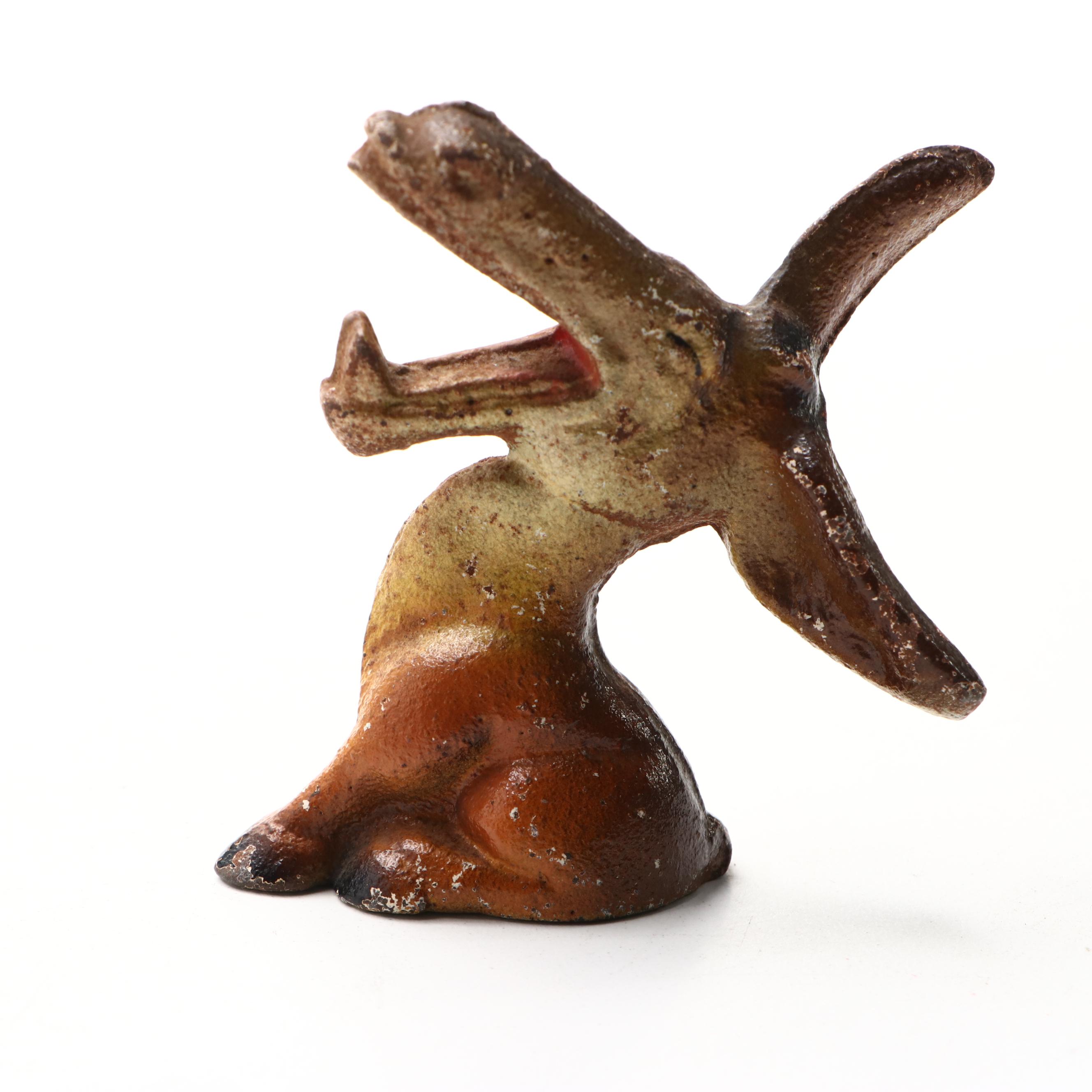 Painted Cast Iron Donkey, Dog, and Bird Bottle Openers, Mid-20th Century