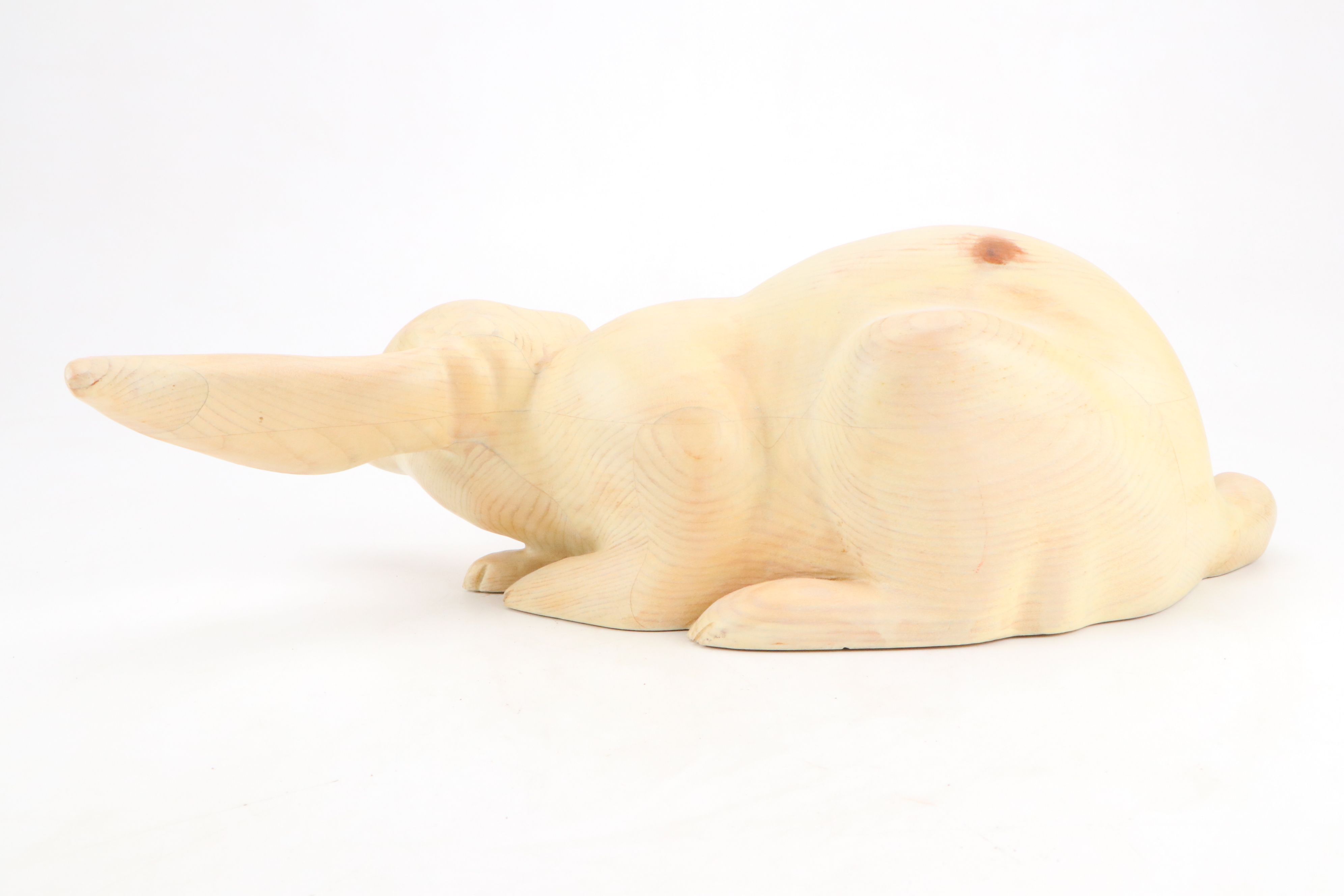 Bradford E. Horn Carved Wooden Rabbit, 1987