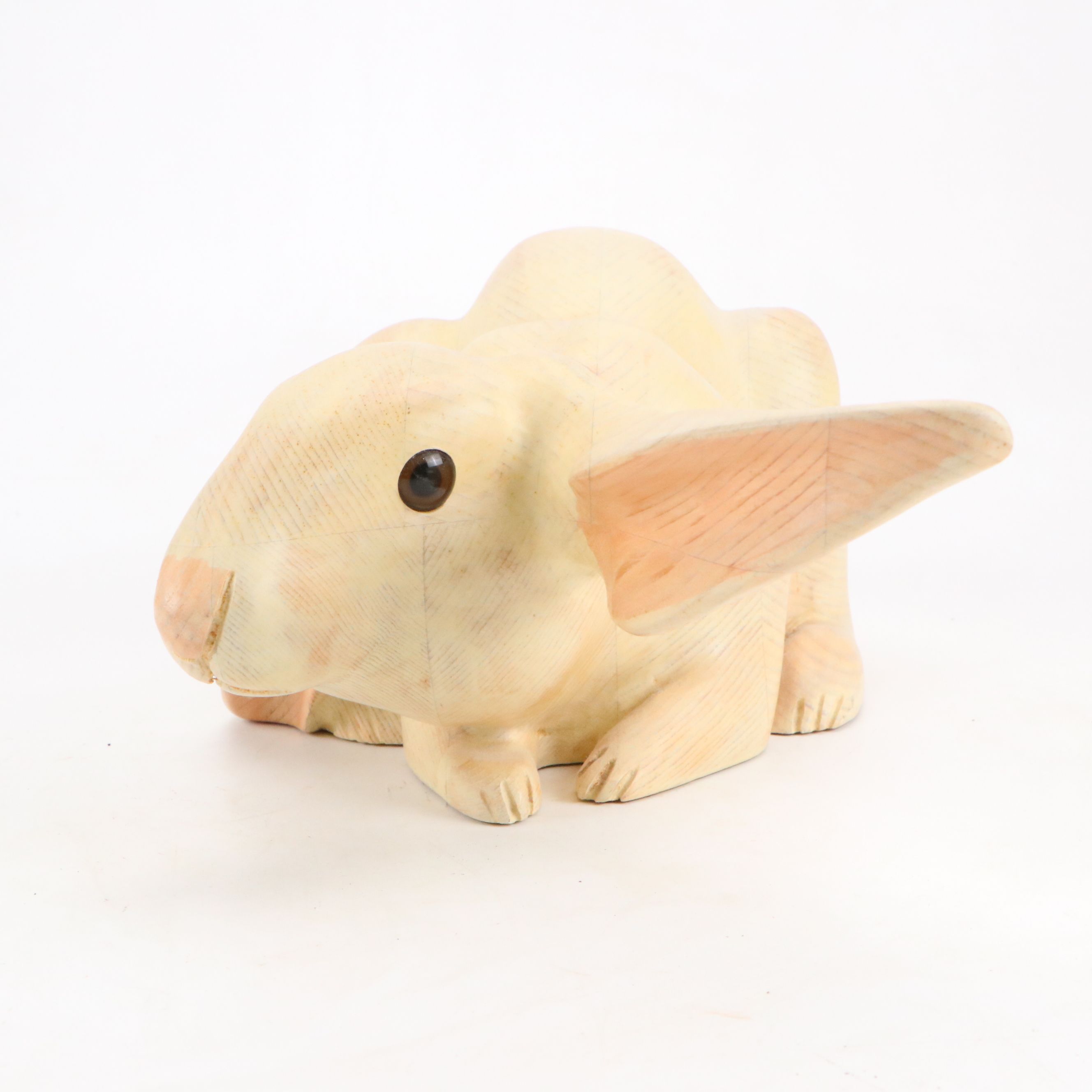 Bradford E. Horn Carved Wooden Rabbit, 1987