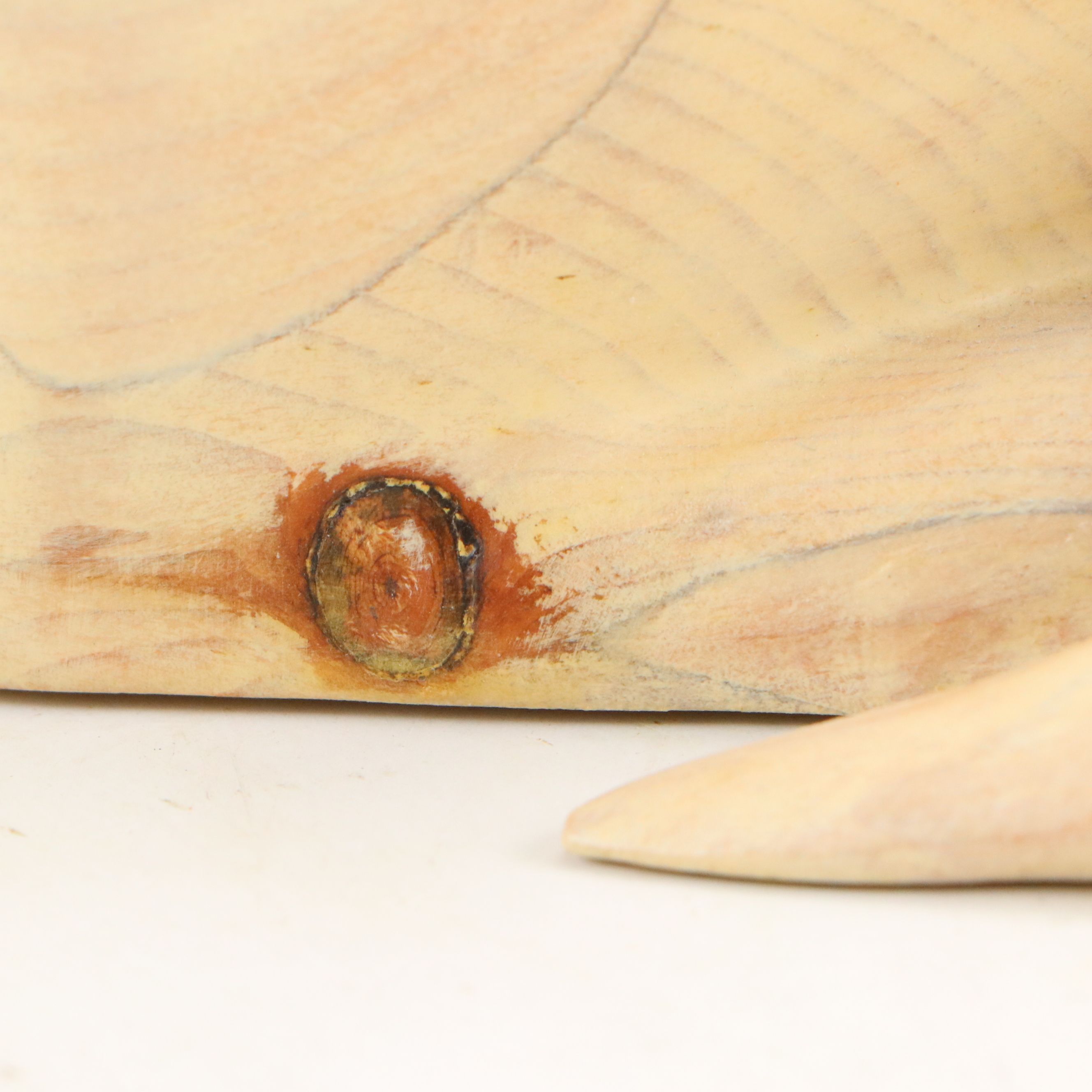 Bradford E. Horn Carved Wooden Rabbit, 1987