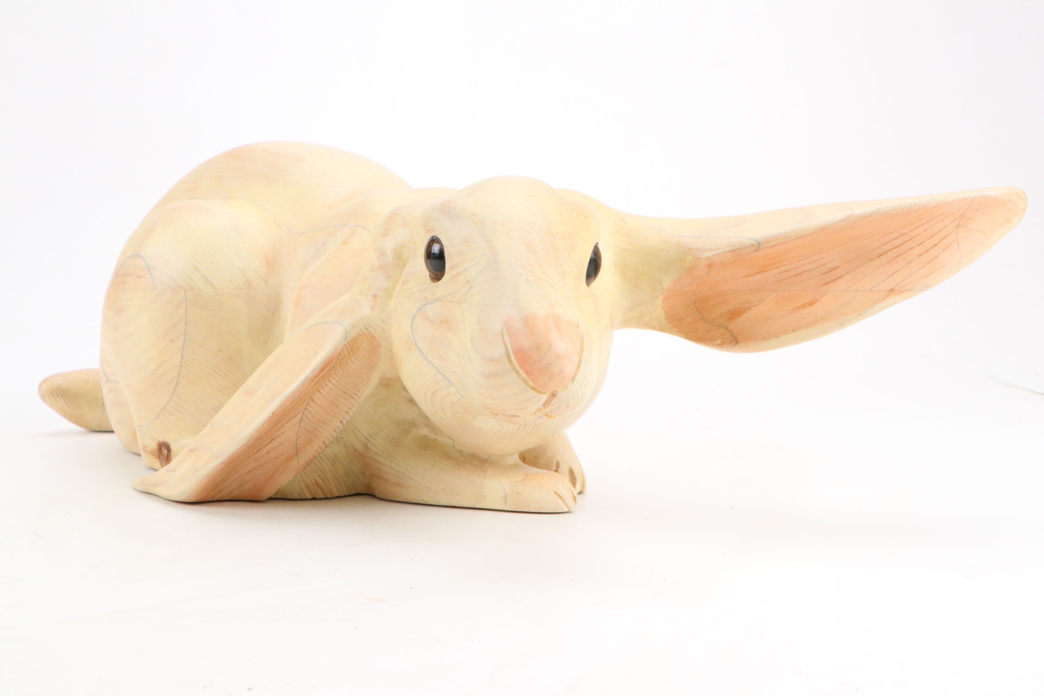 Bradford E. Horn Carved Wooden Rabbit, 1987