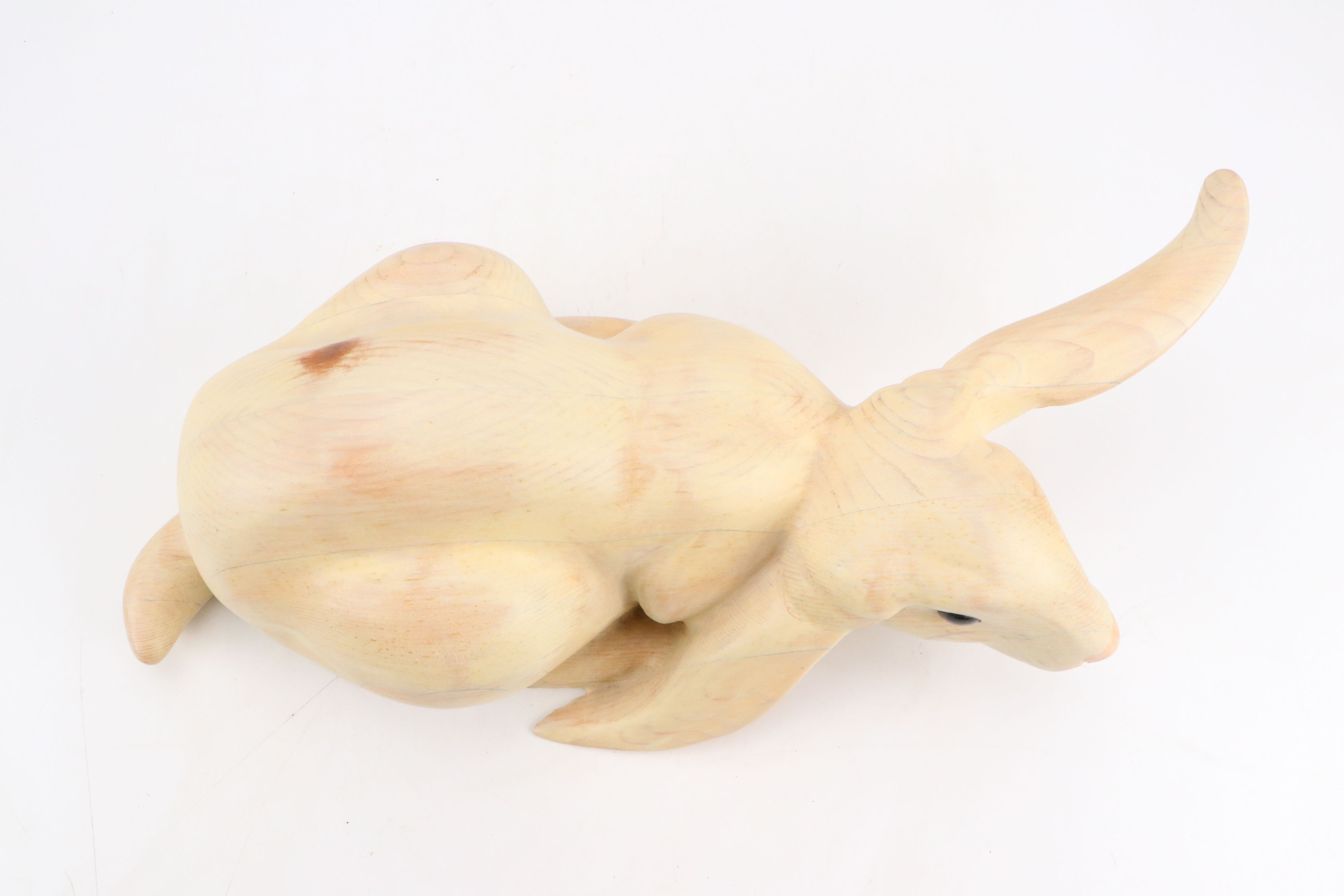 Bradford E. Horn Carved Wooden Rabbit, 1987