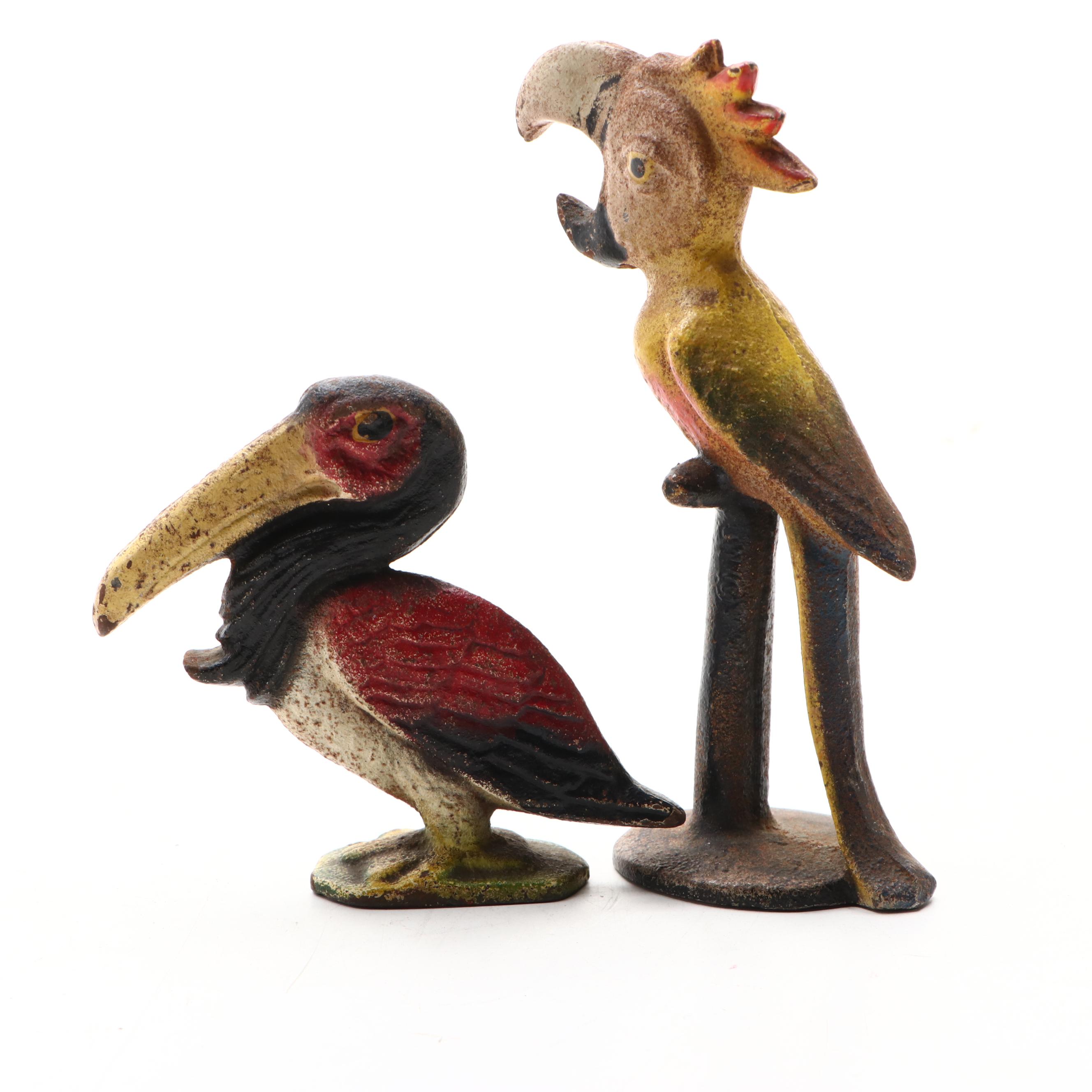 Vintage Painted Cast Iron Elephant, Donkey and Bird Novelty Bottle Openers