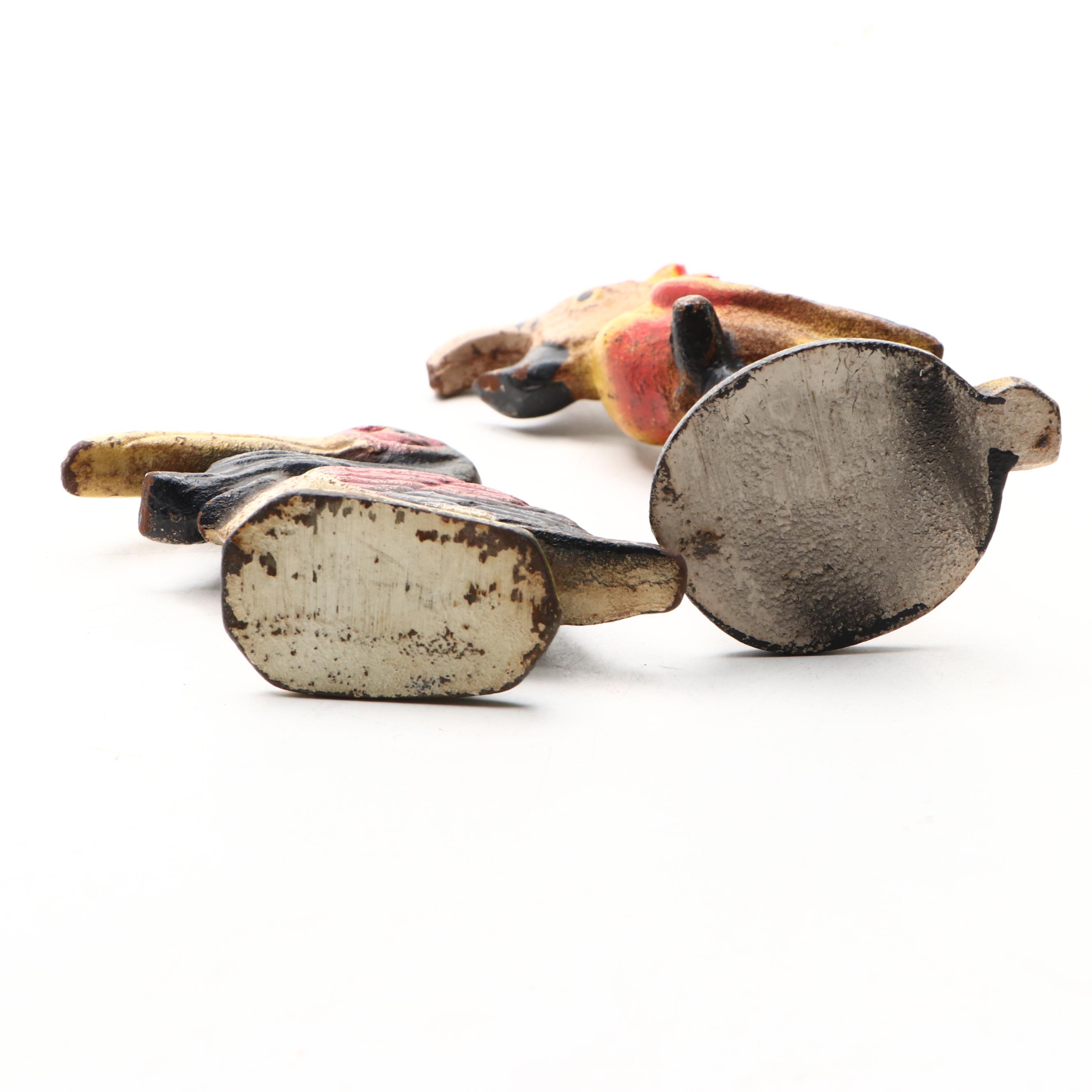 Vintage Painted Cast Iron Elephant, Donkey and Bird Novelty Bottle Openers