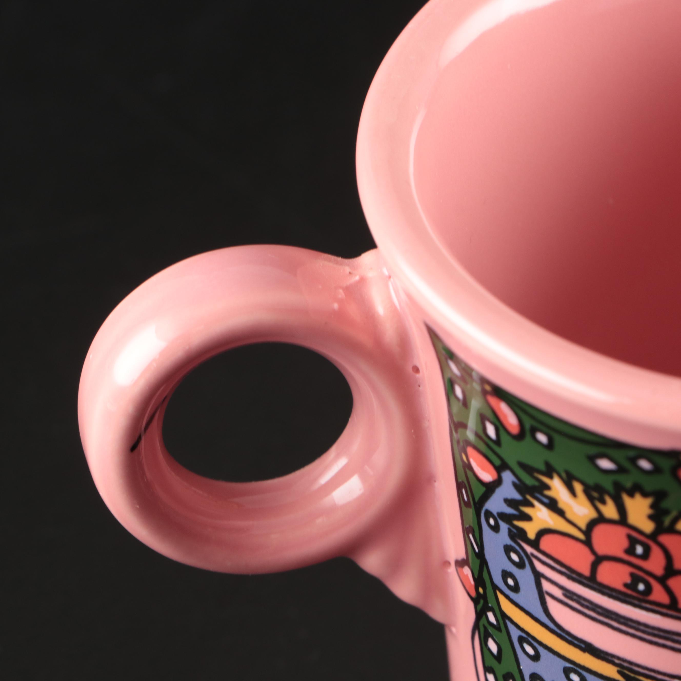 Fire King "Esso Tiger" Milk Glass Mugs with Coca-Cola Glasses and Fiesta Mugs