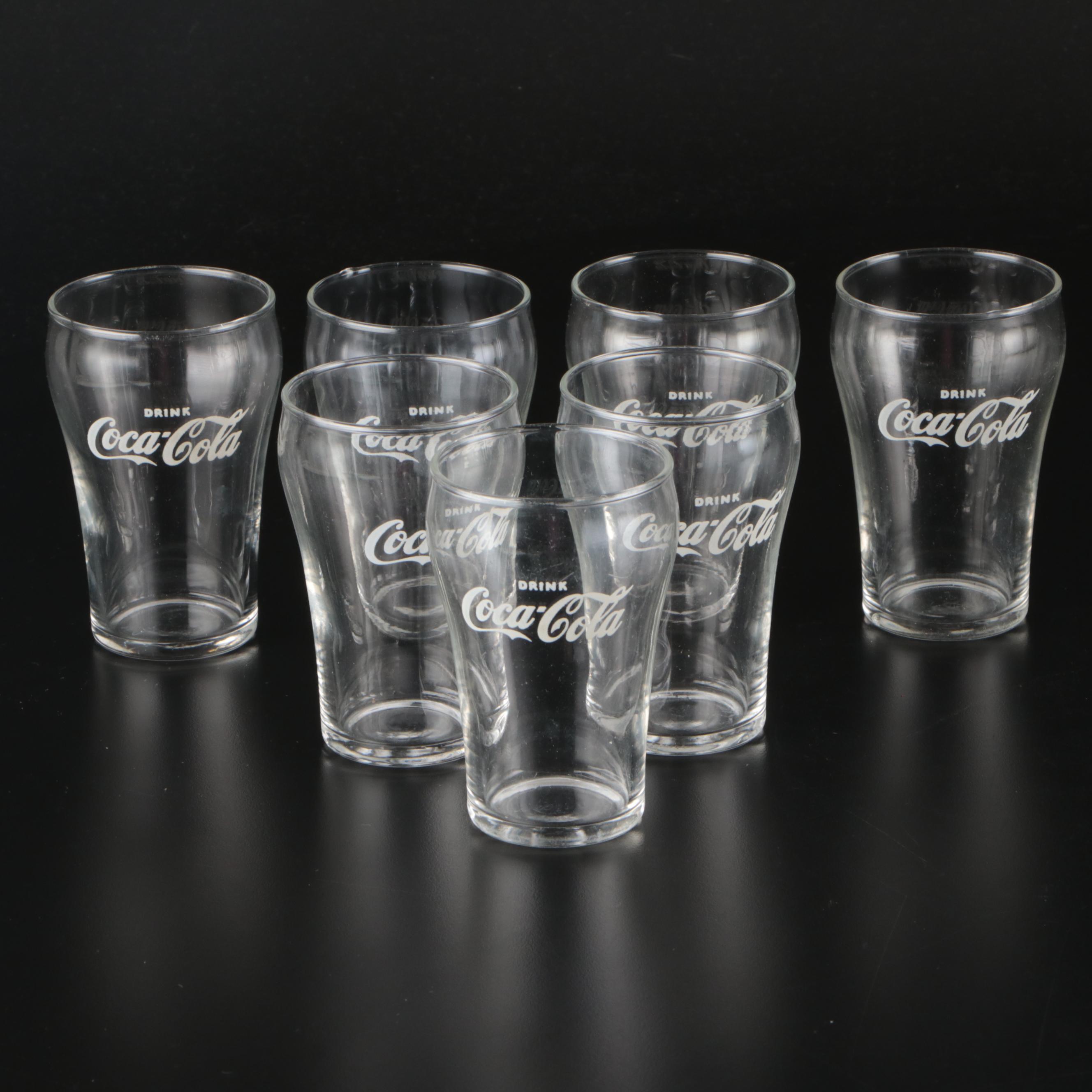 Fire King "Esso Tiger" Milk Glass Mugs with Coca-Cola Glasses and Fiesta Mugs