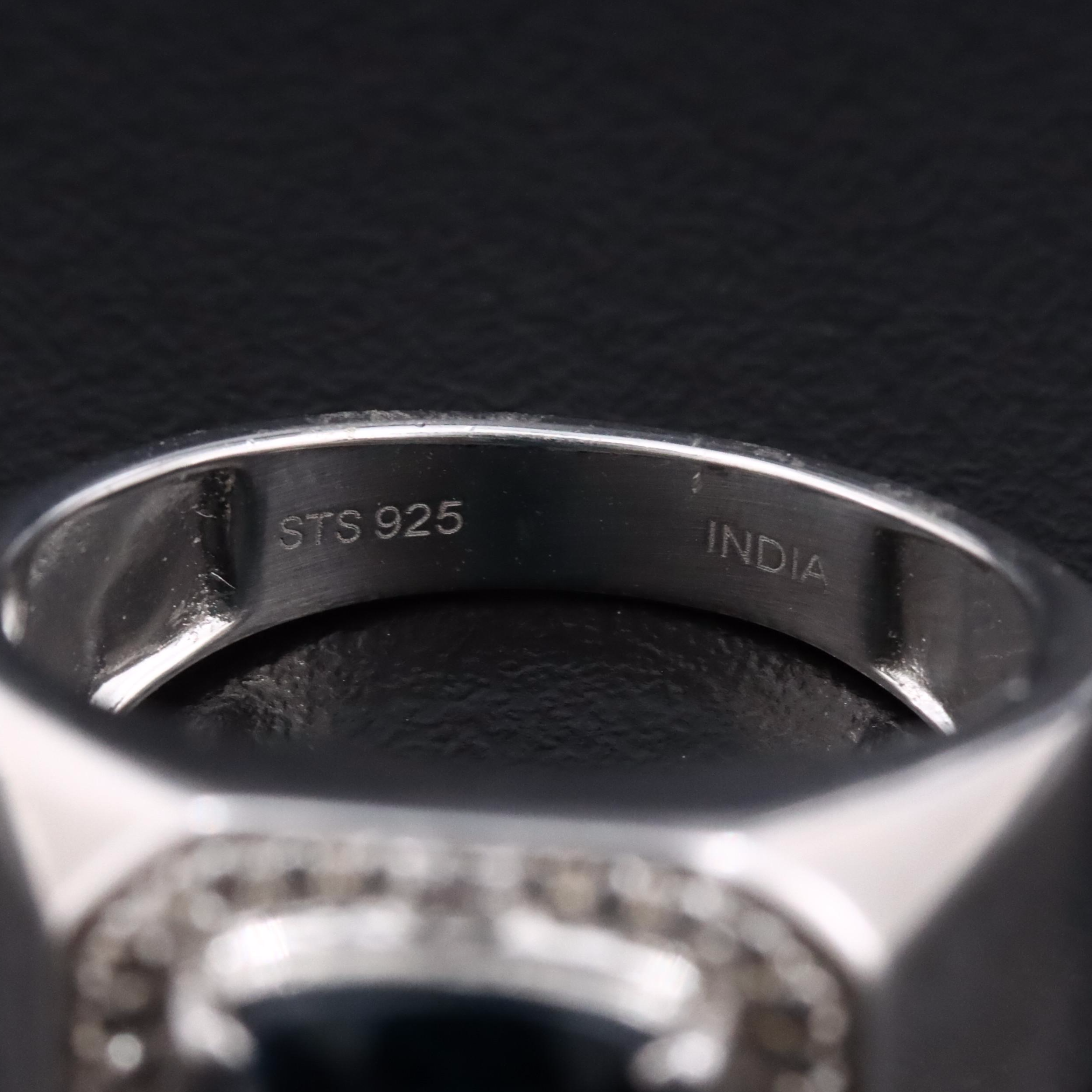 Sterling London Blue Topaz Ring with White Topaz