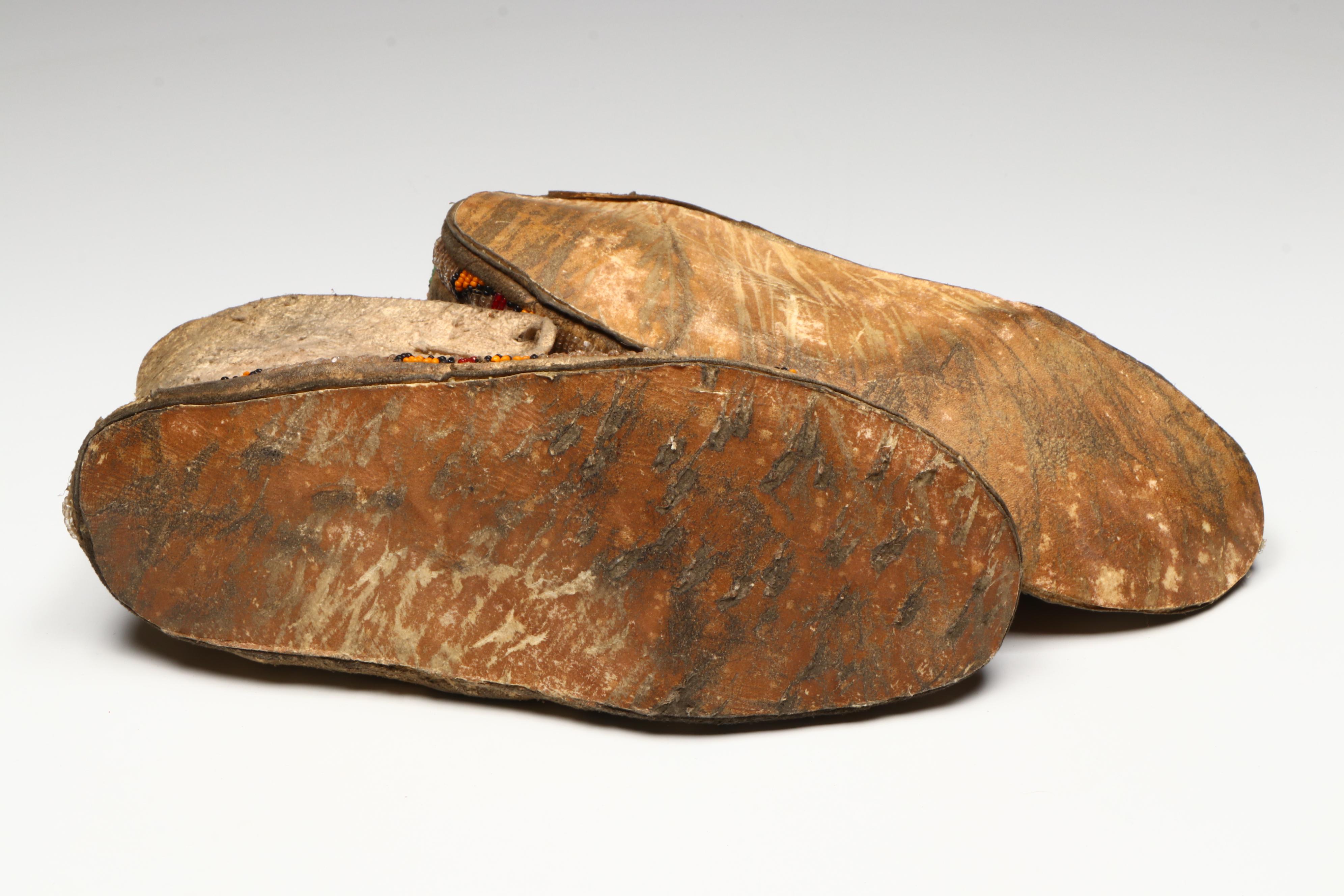 Indigenous Plateau Beaded Hide Moccasins