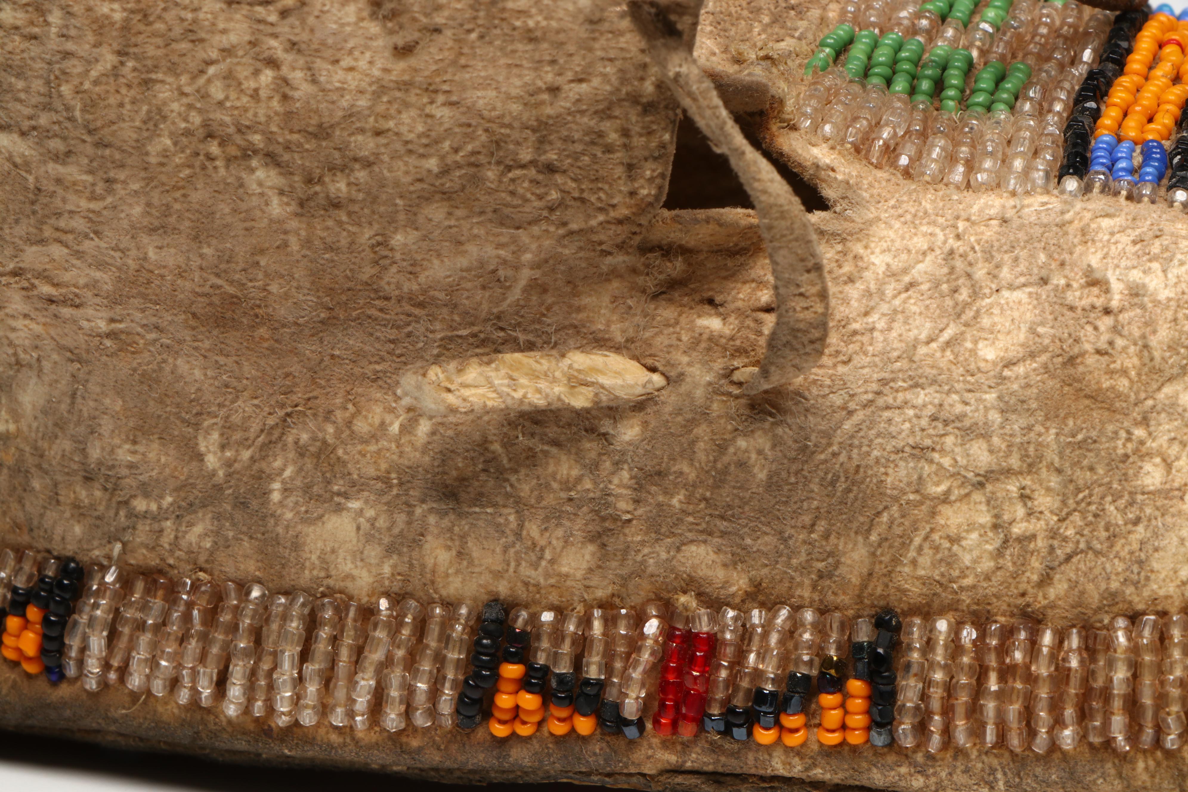 Indigenous Plateau Beaded Hide Moccasins