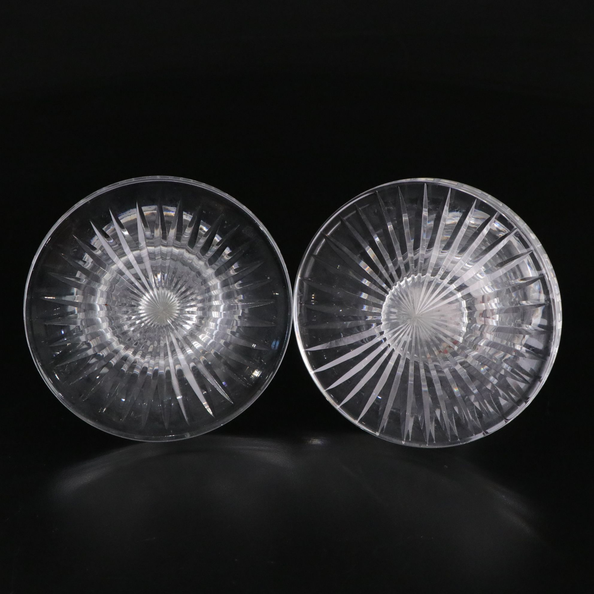 Waterford and Val St. Lambert Crystal Candlesticks and Baccarat Crystal Clock