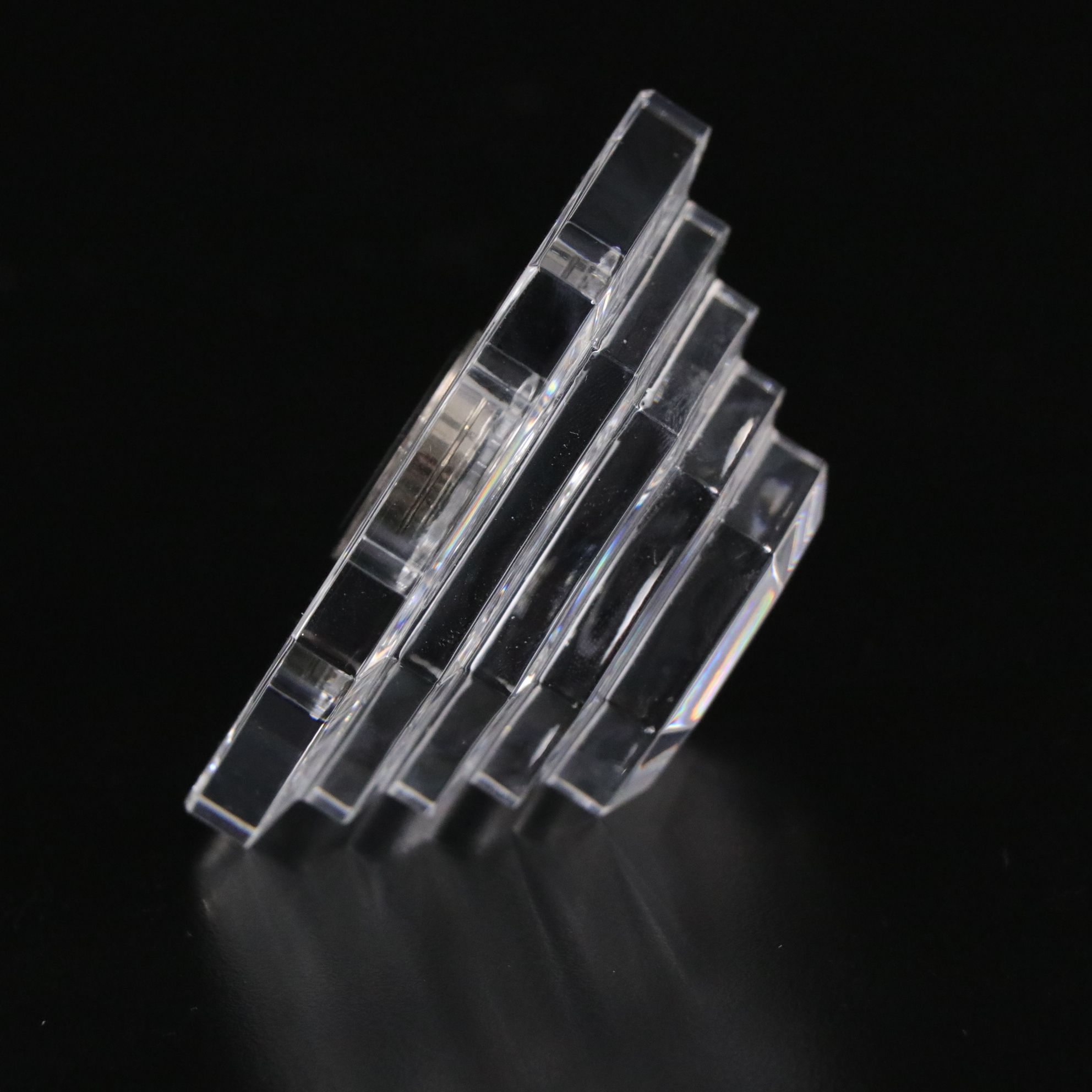 Waterford and Val St. Lambert Crystal Candlesticks and Baccarat Crystal Clock