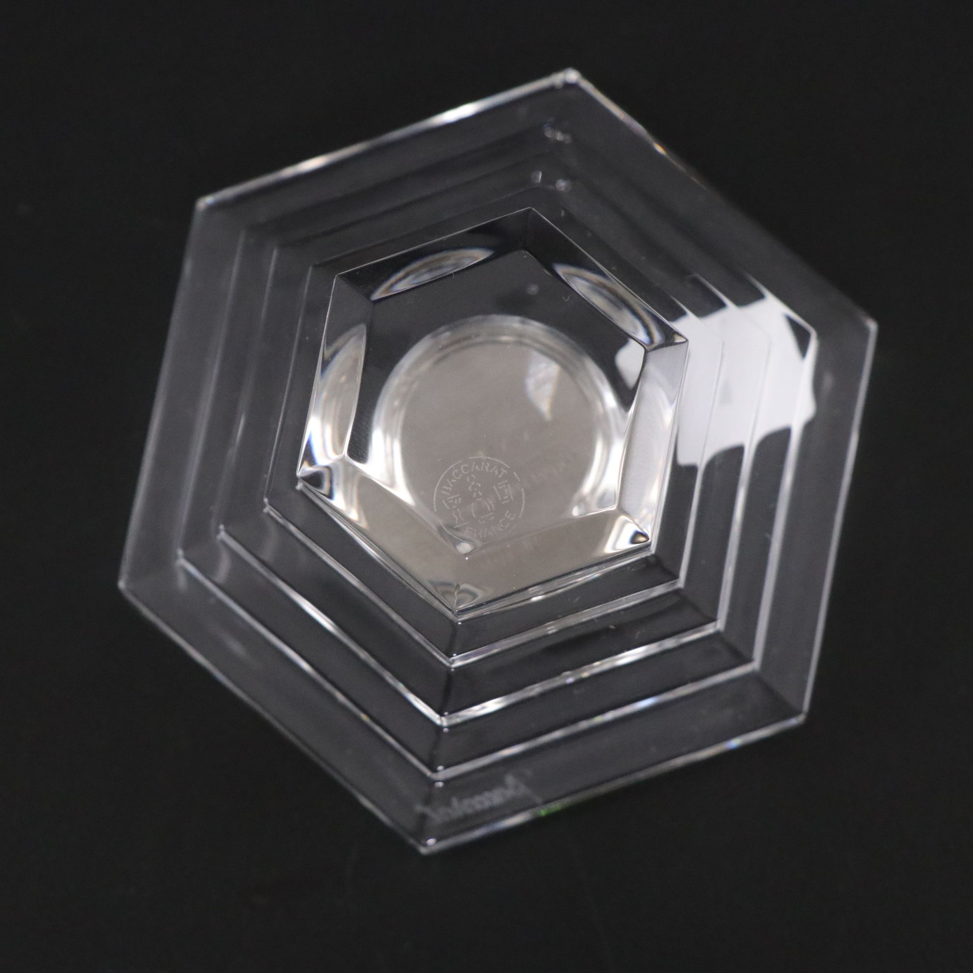 Waterford and Val St. Lambert Crystal Candlesticks and Baccarat Crystal Clock