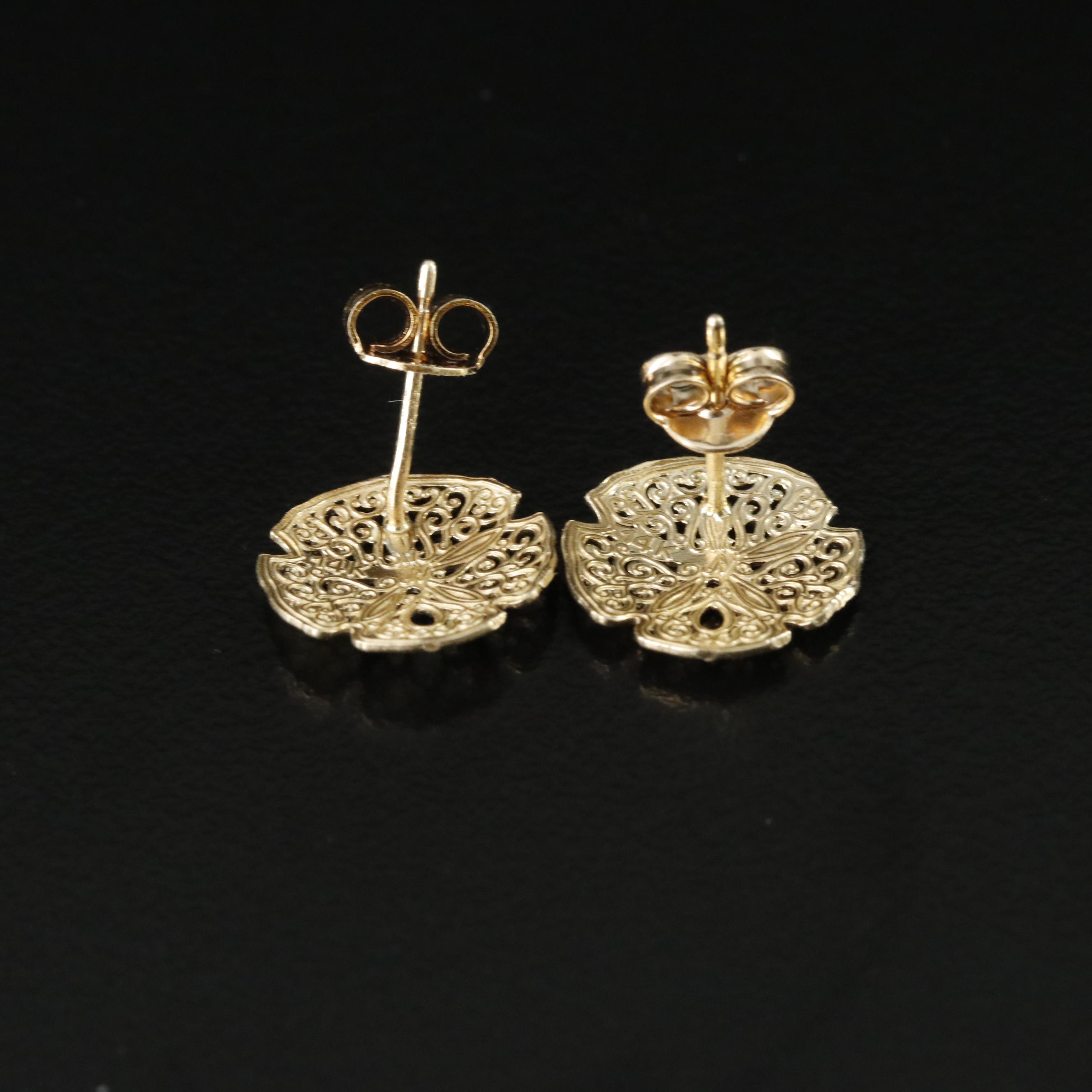 14K Two-Tone Sand Dollar Earrings