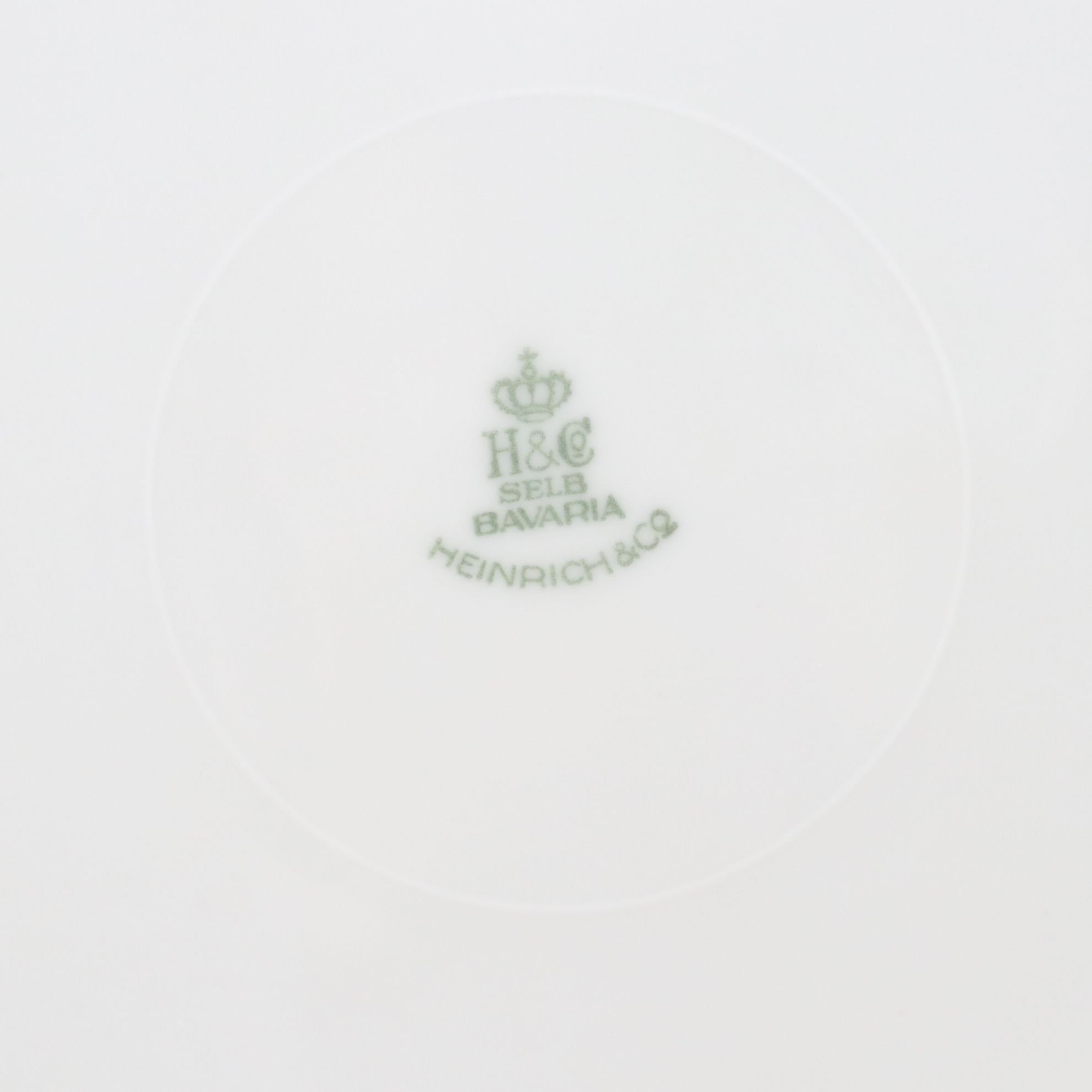 Heinrich & Co. Bavarian Porcelain Gold-Rimmed Plates with Floral Decorations