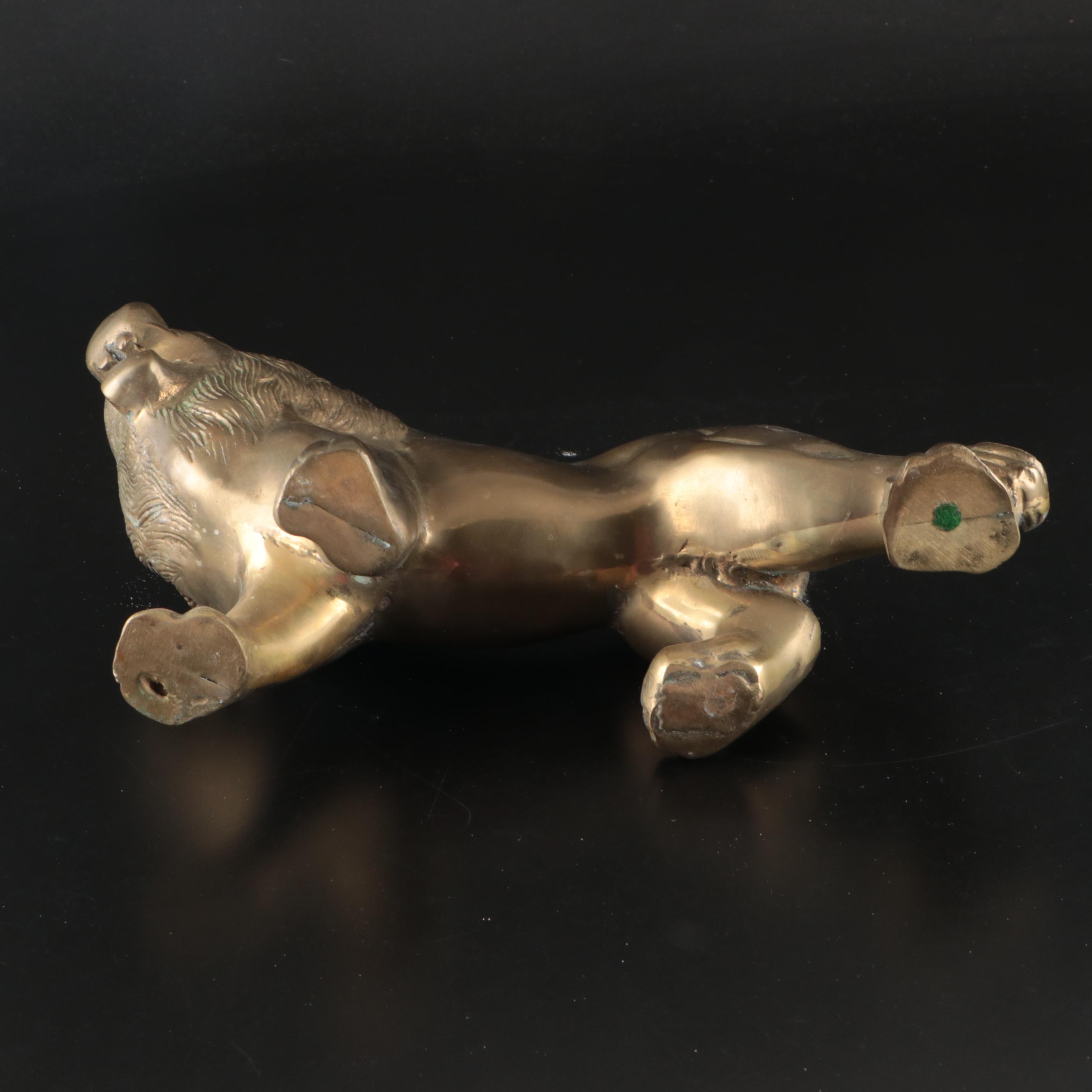 Brass Finish Metal Lion