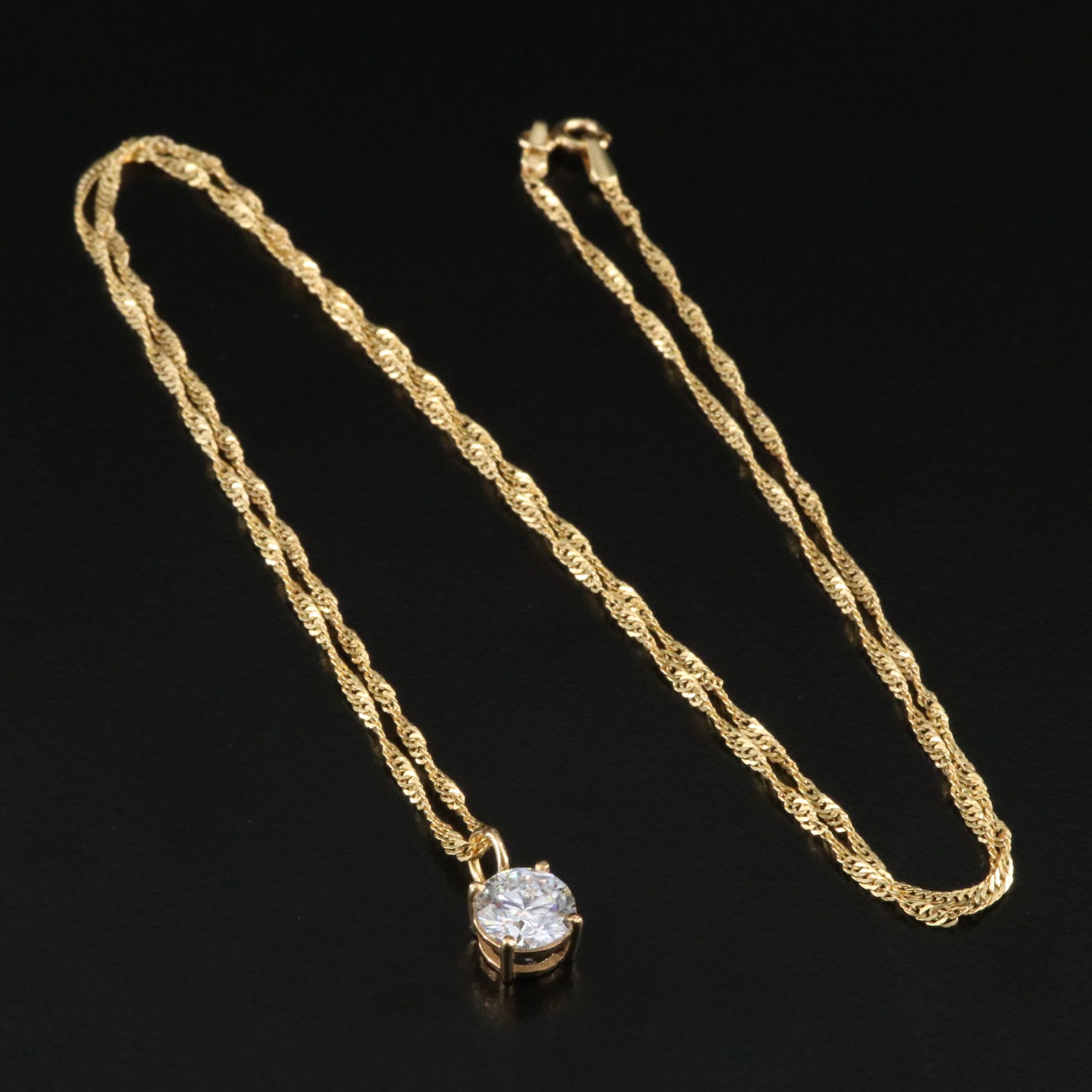 14K and 10K 1.51 CT Lab Grown Diamond Solitaire Pendant Necklace with IGI Report