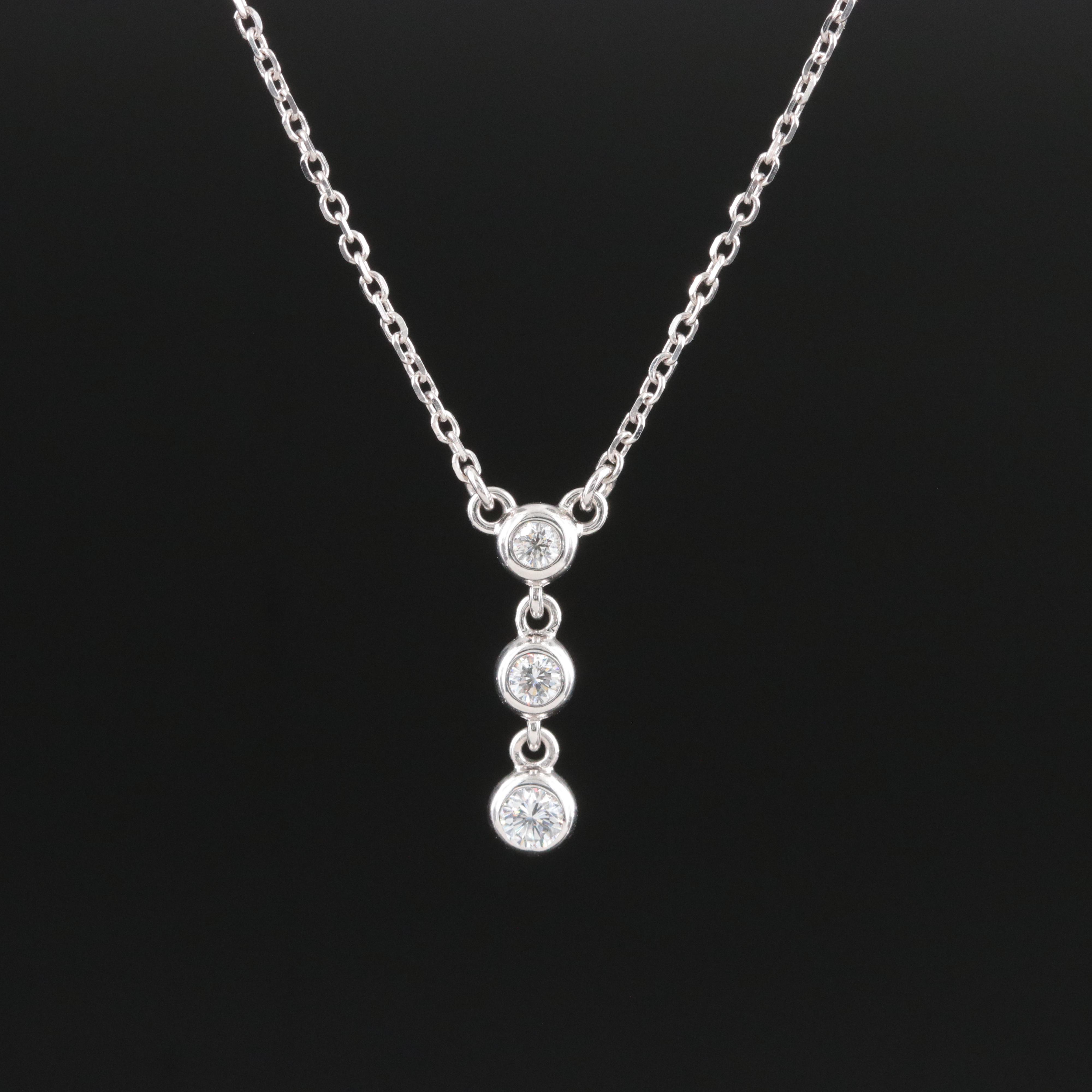 Mikimoto 18K Diamond Drop Necklace