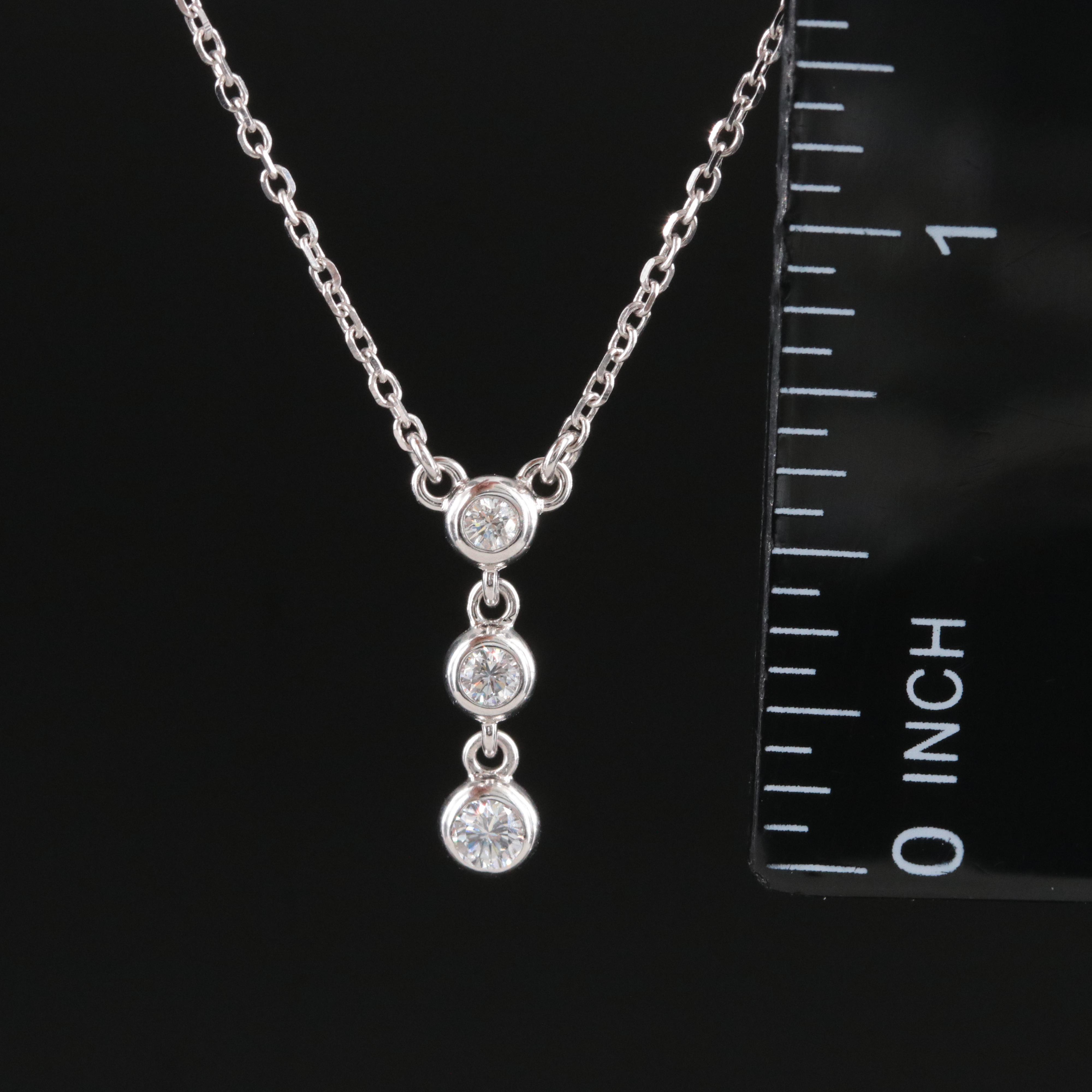 Mikimoto 18K Diamond Drop Necklace