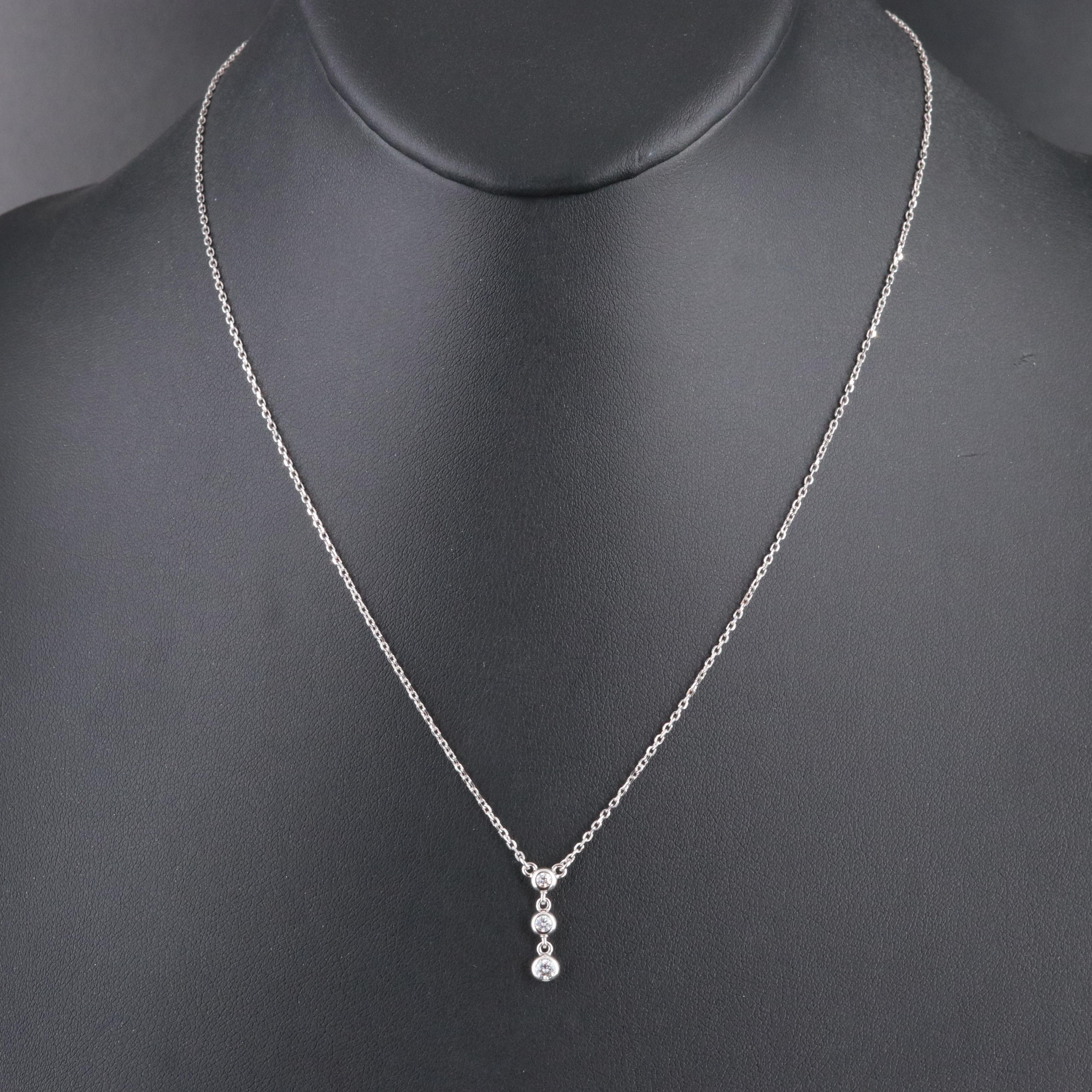 Mikimoto 18K Diamond Drop Necklace
