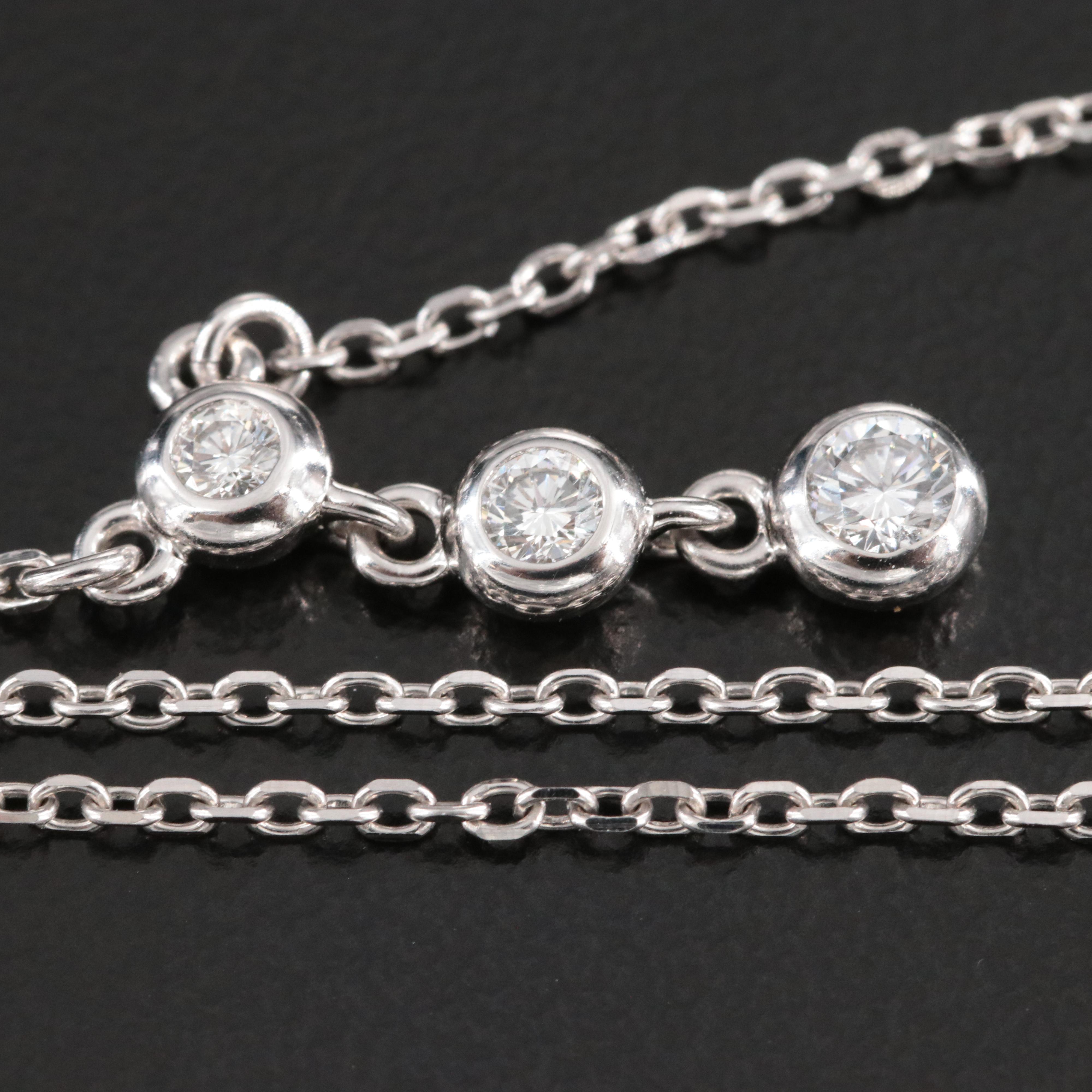 Mikimoto 18K Diamond Drop Necklace