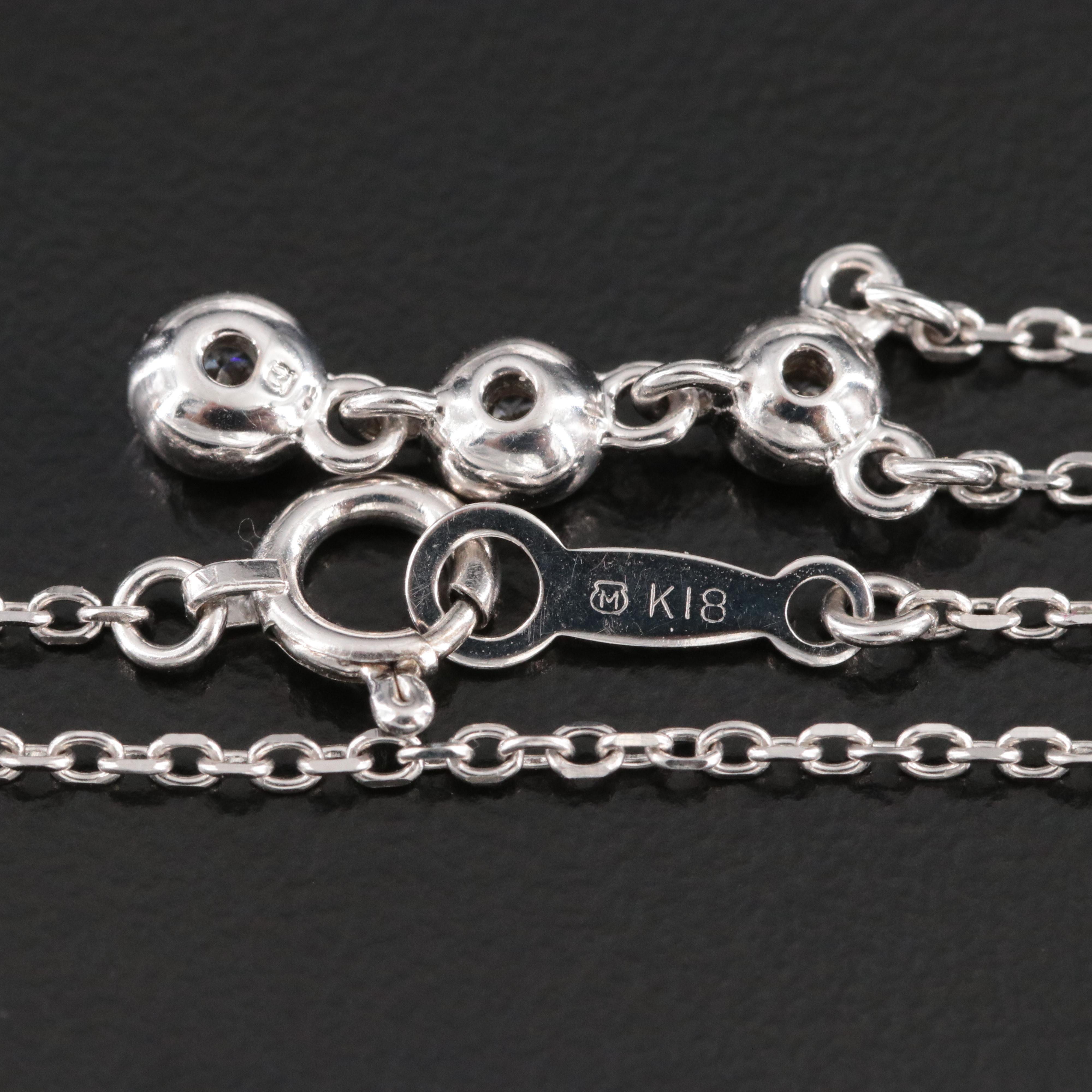 Mikimoto 18K Diamond Drop Necklace