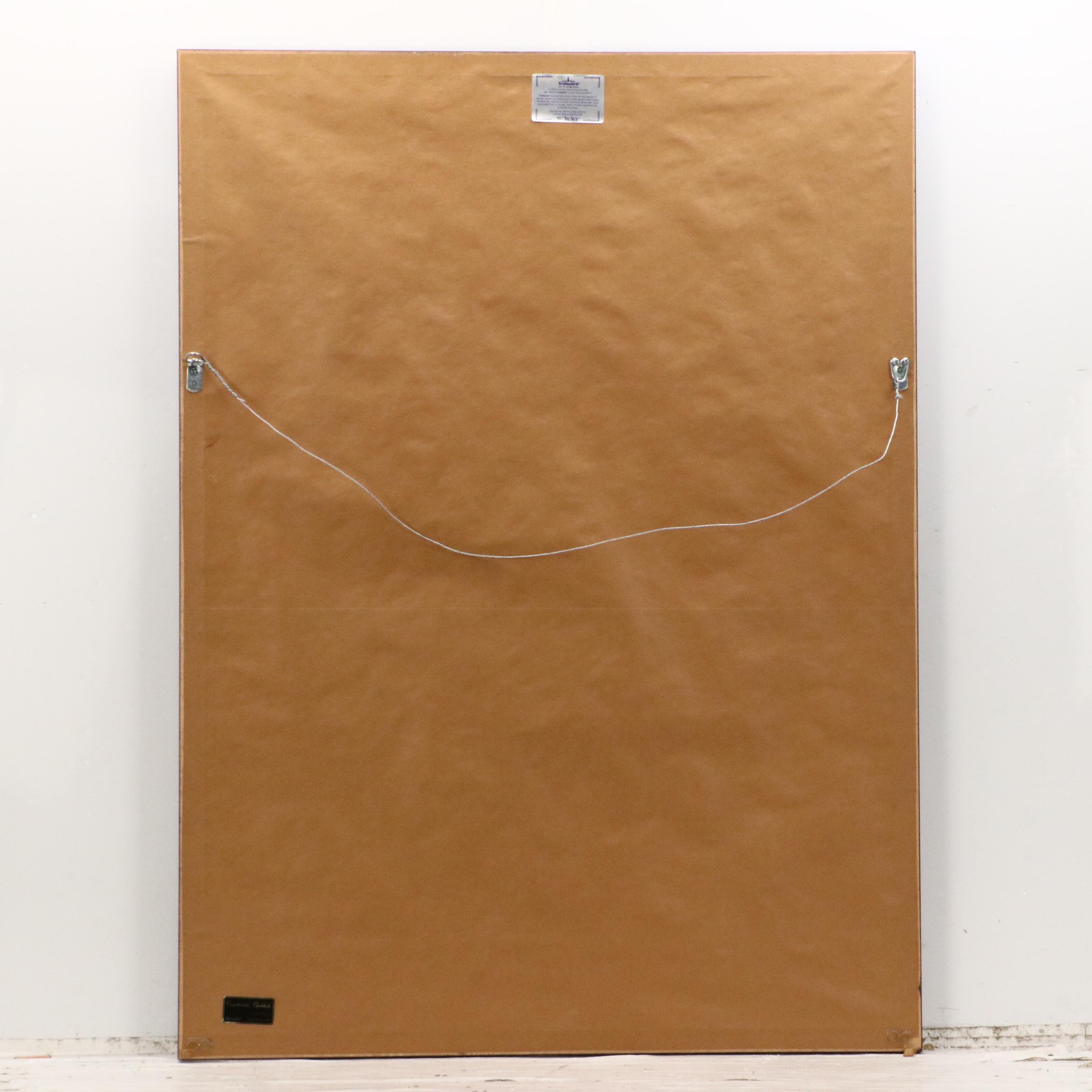 Egyptian Style Souvenir Gouache Painting on Papyrus of Isis Leading Nefertari