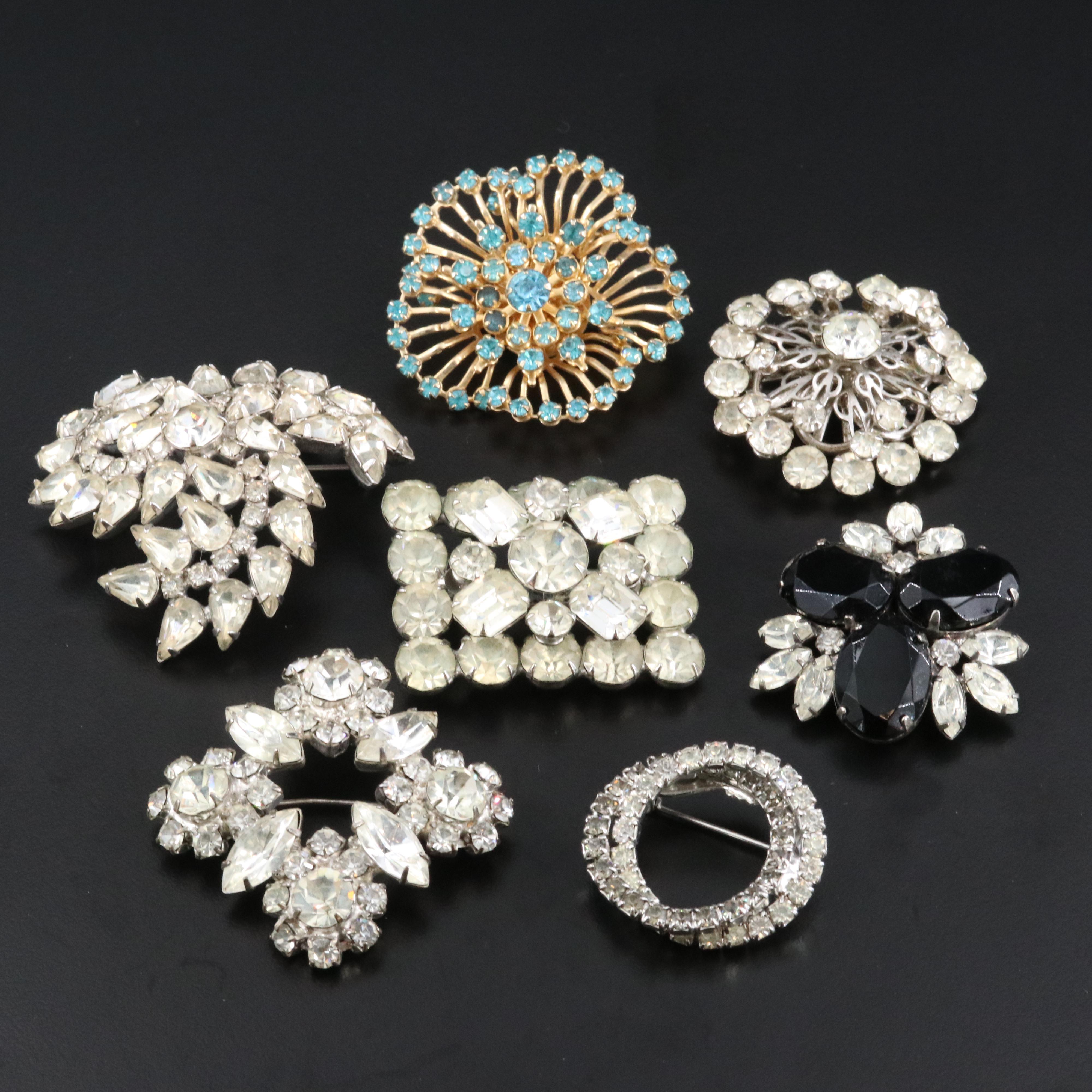 Vintage Rhinestone and CZ Brooch Collection