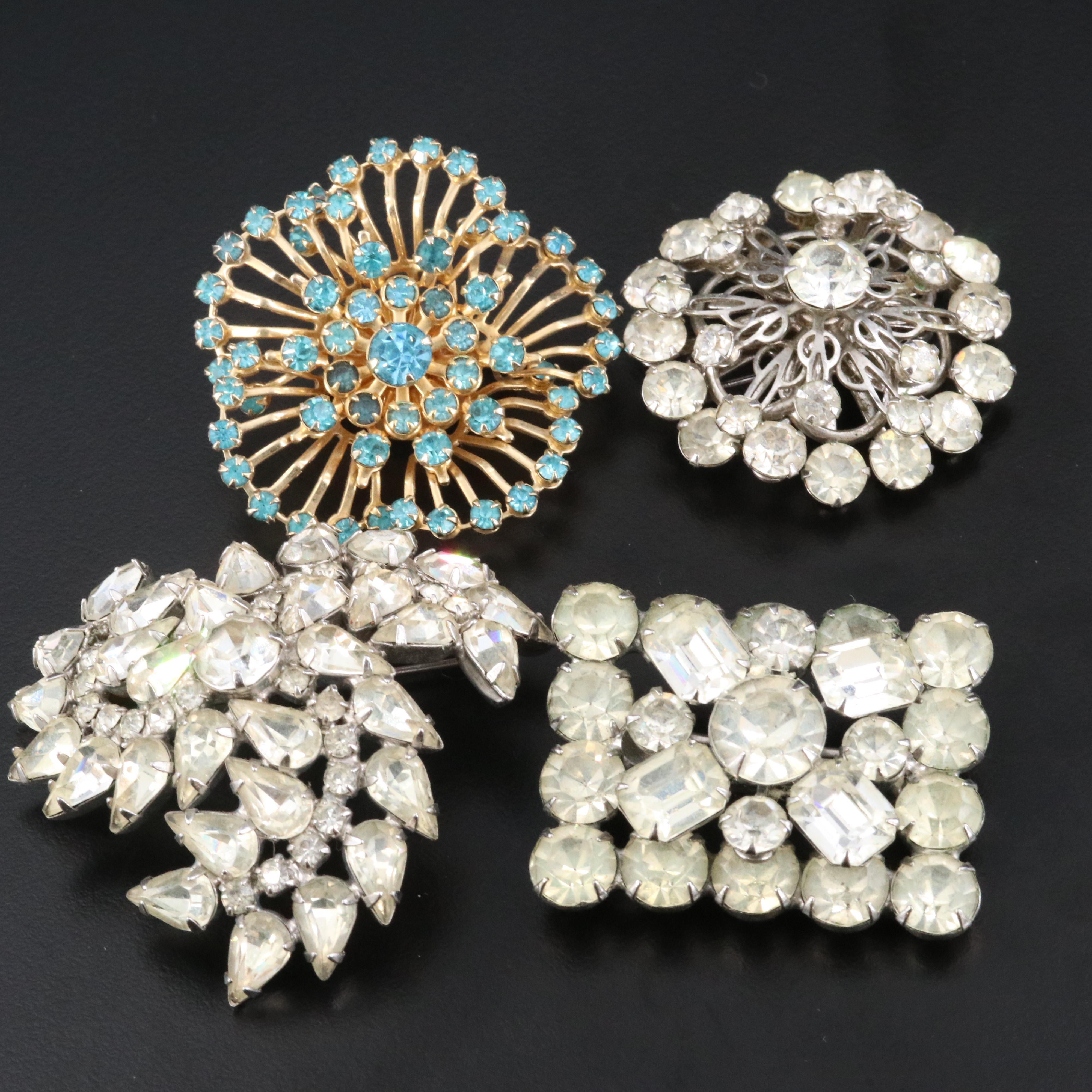 Vintage Rhinestone and CZ Brooch Collection