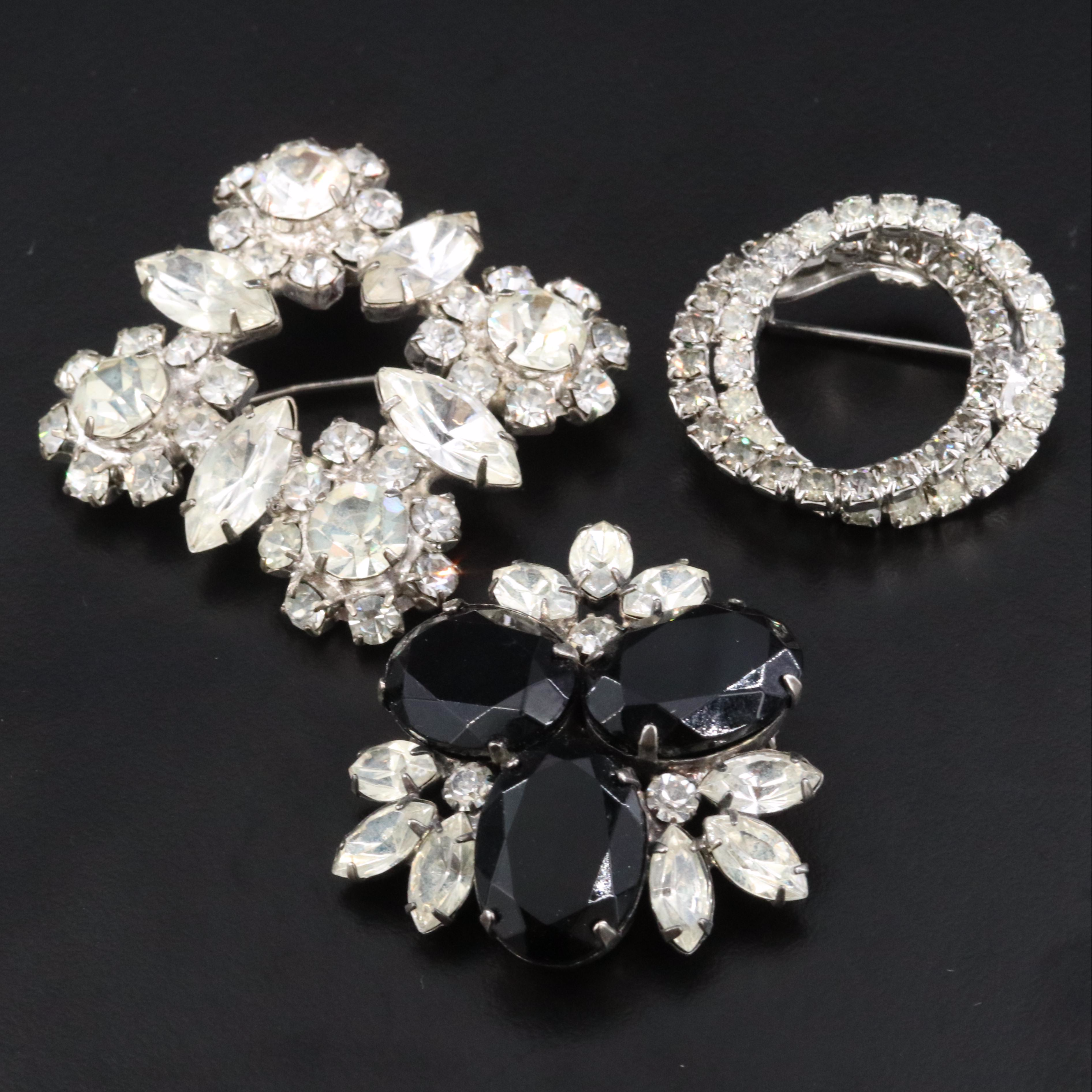 Vintage Rhinestone and CZ Brooch Collection