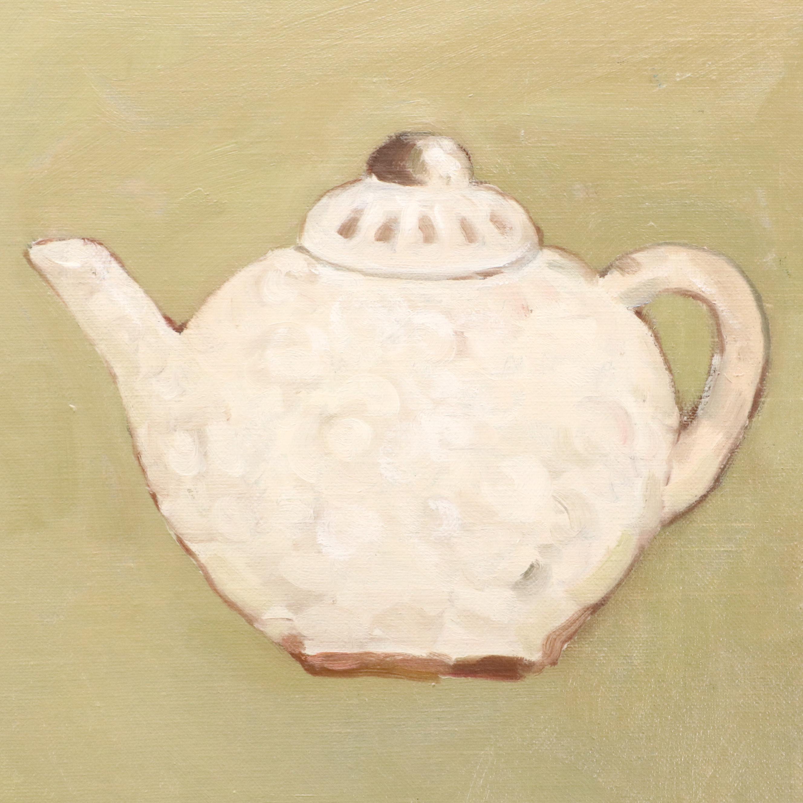 Oil Painting Portrait of Maid Weighing Fish, 21st Century