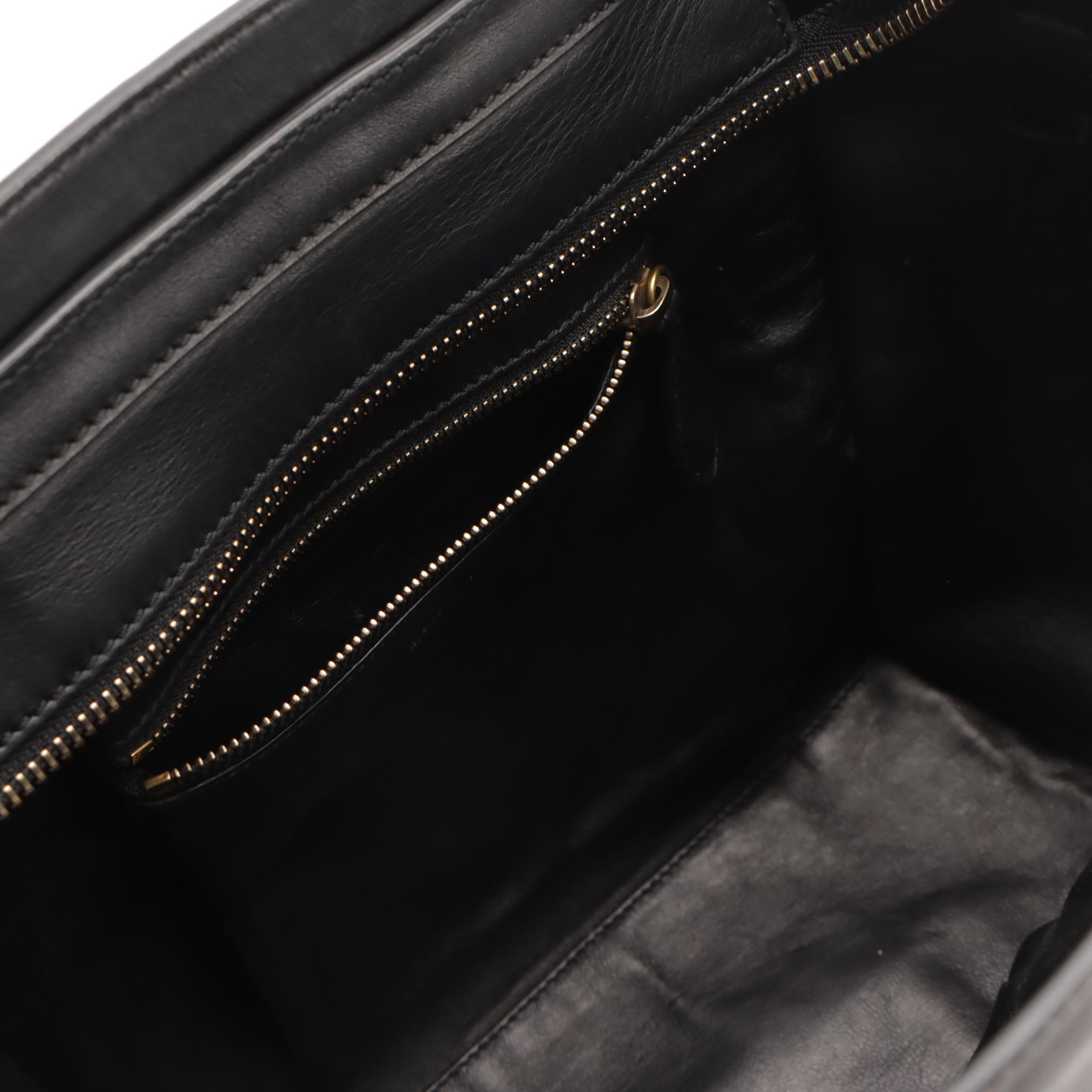 Céline Micro Luggage Tote in Black Calfskin Leather
