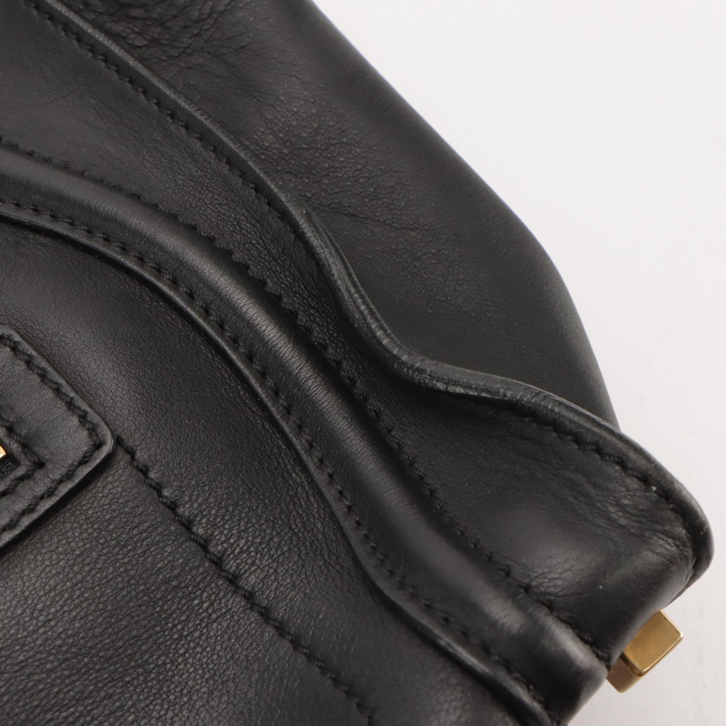 Céline Micro Luggage Tote in Black Calfskin Leather