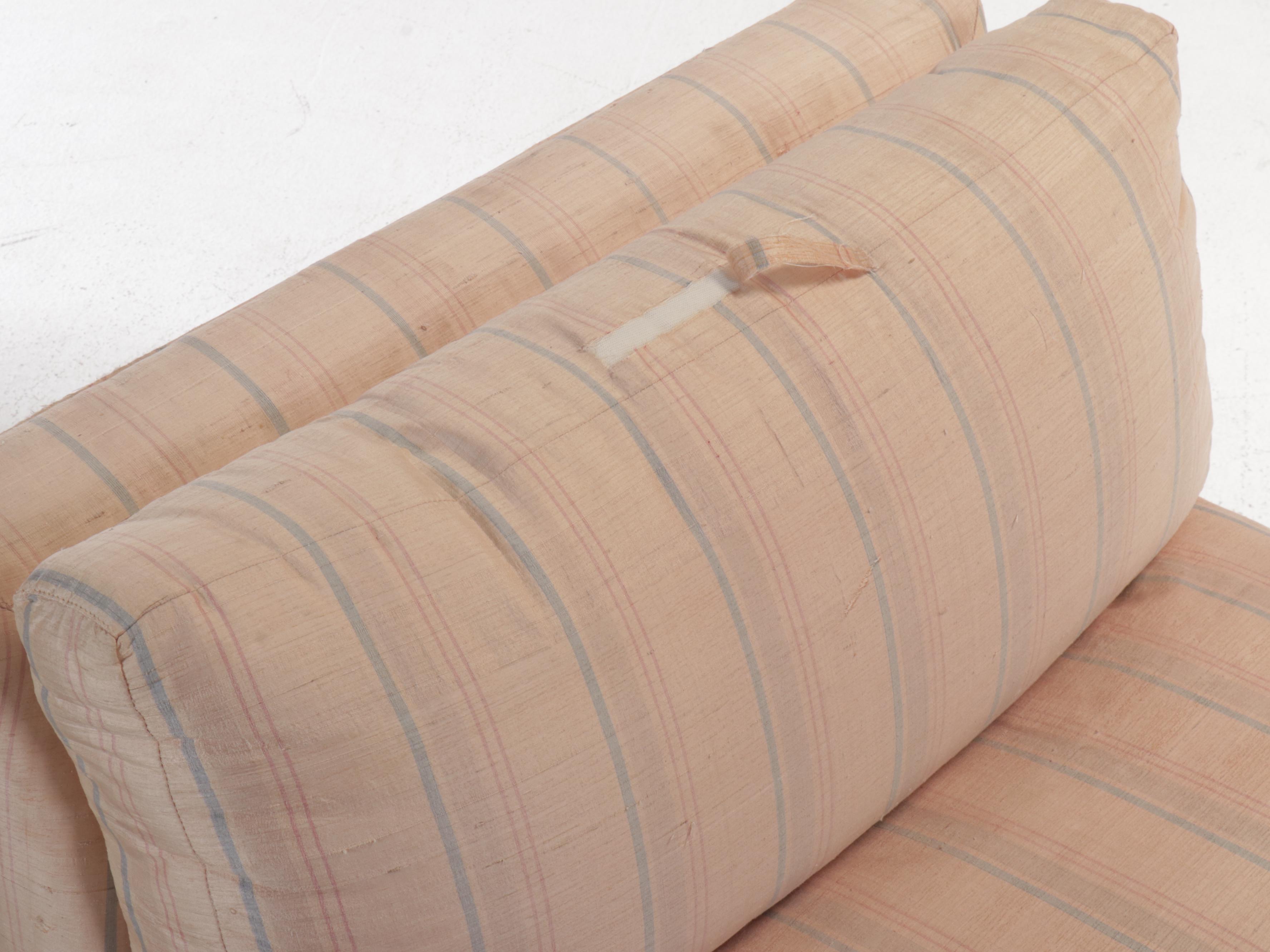 Baker Furniture Upholstered Chaise on Wooden Faux Base