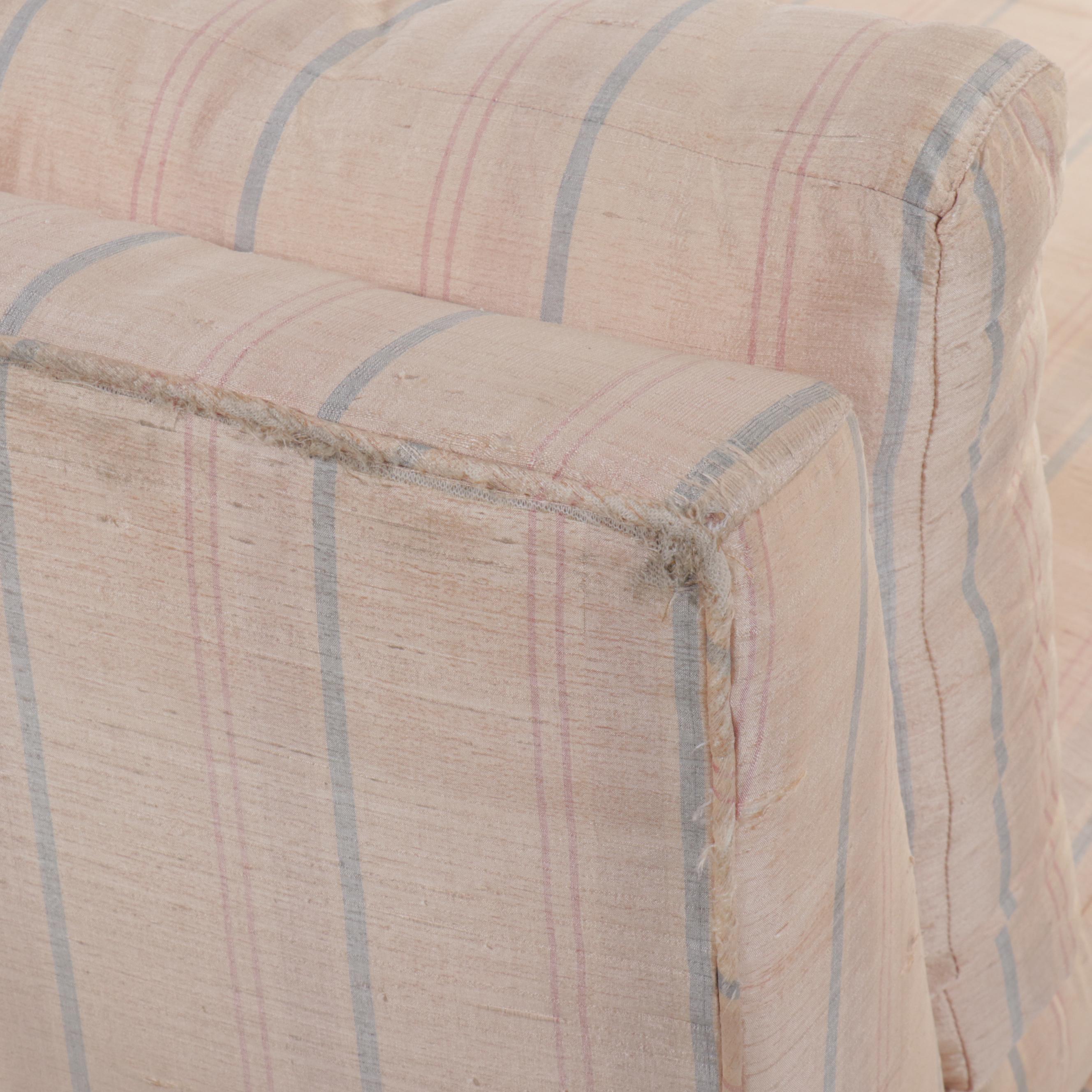 Baker Furniture Upholstered Chaise on Wooden Faux Base