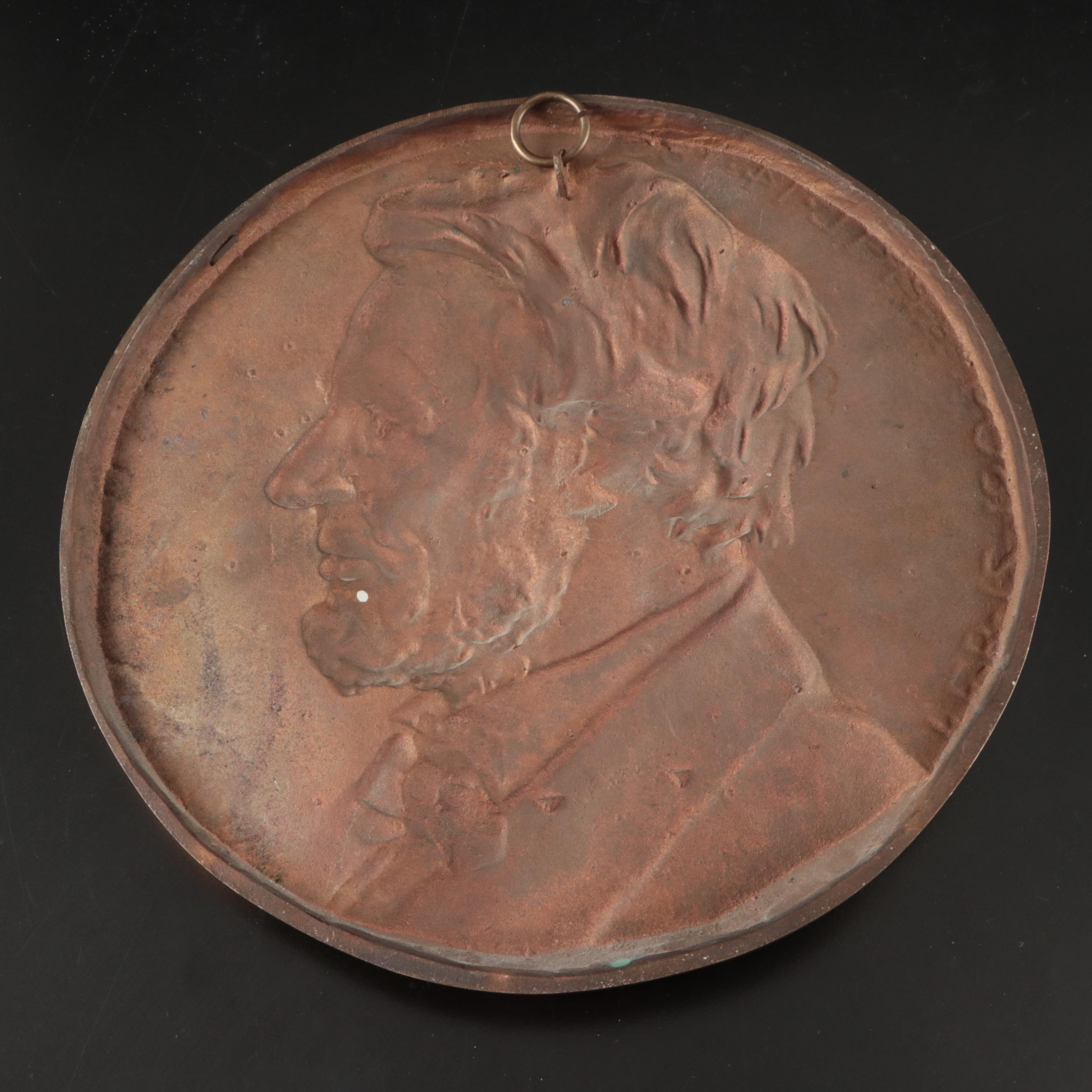 Bronze Abraham Lincoln Commemorative Wall Hanging