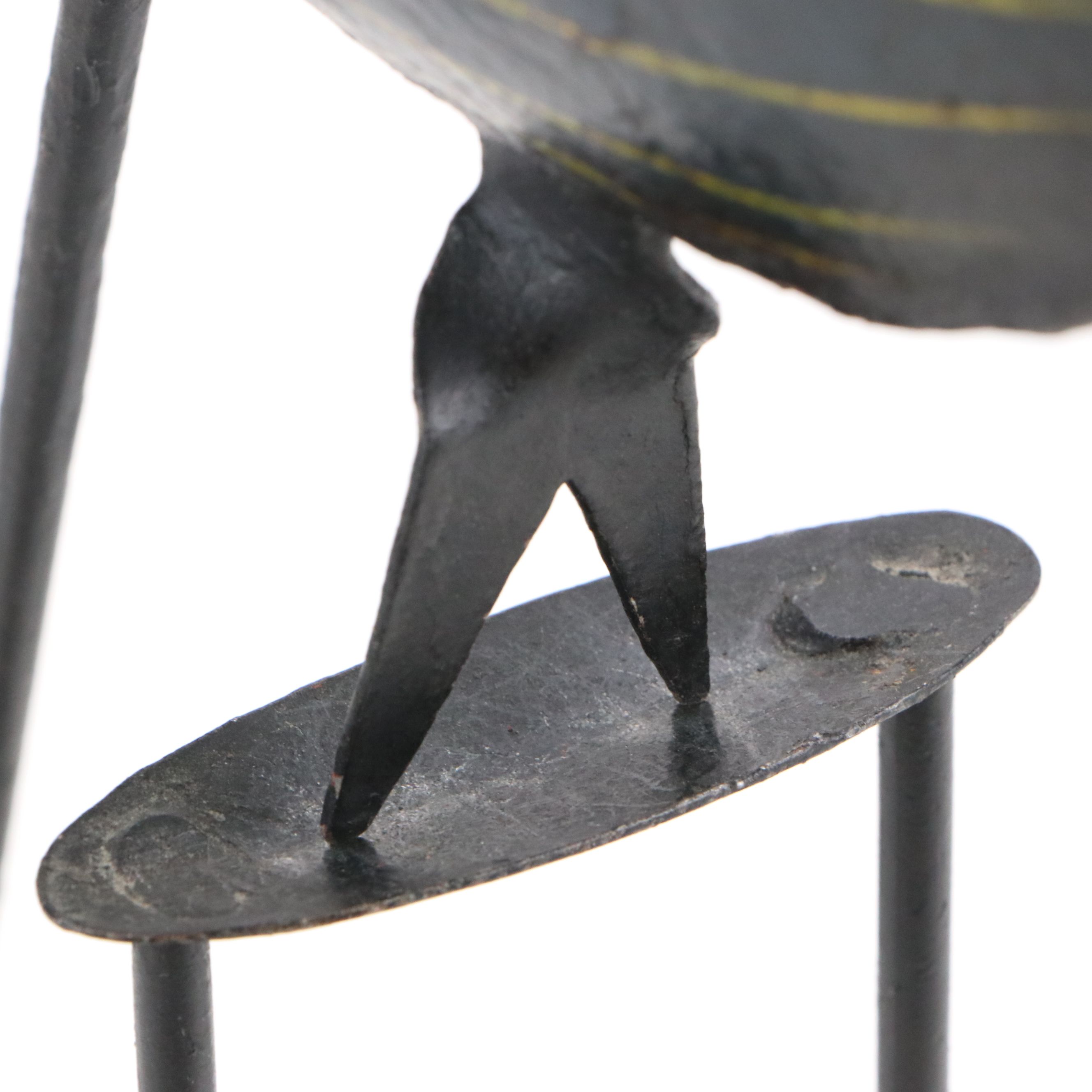 Folk Art Hand-Painted Sailor in a Boat Iron Pendulum Toy