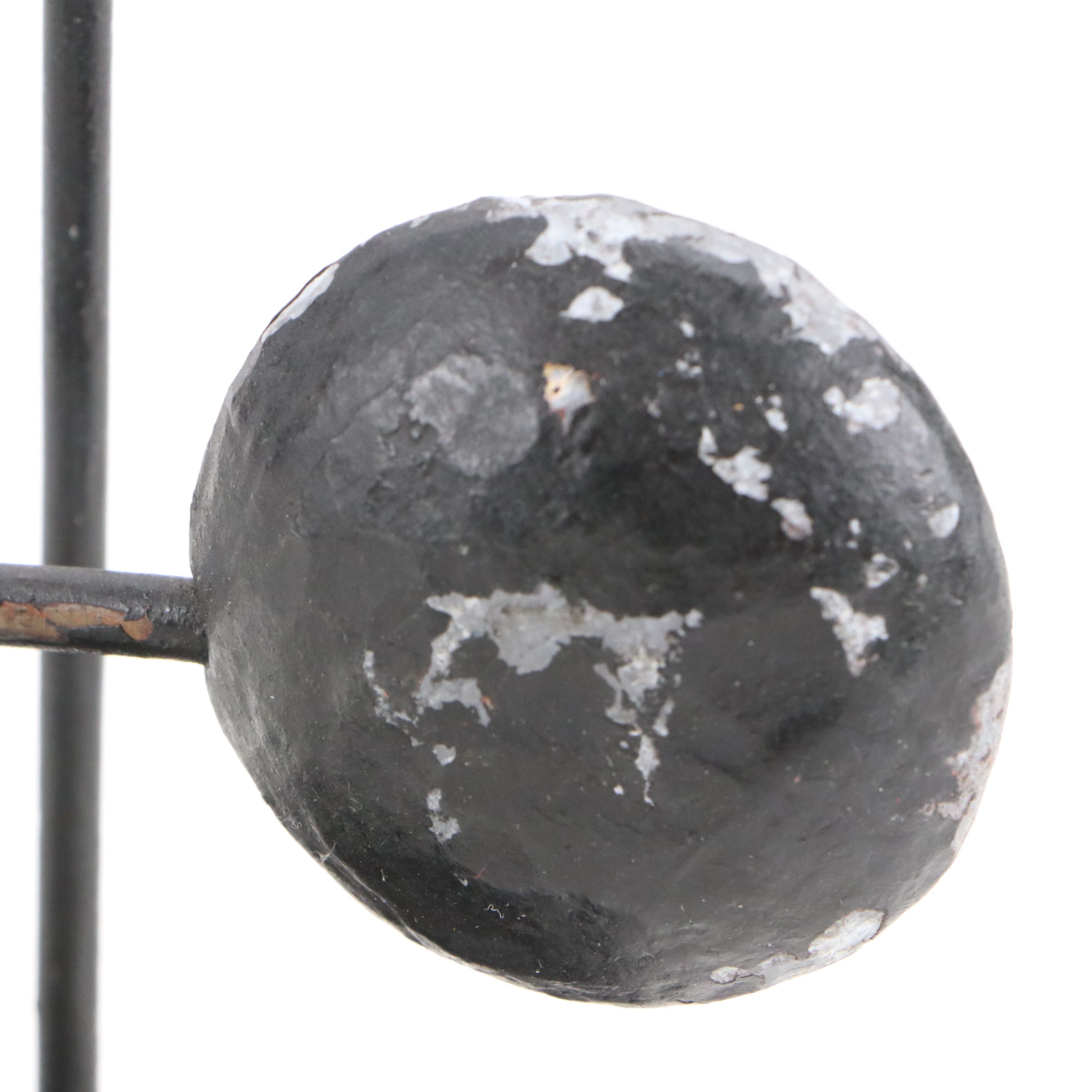 Folk Art Hand-Painted Sailor in a Boat Iron Pendulum Toy