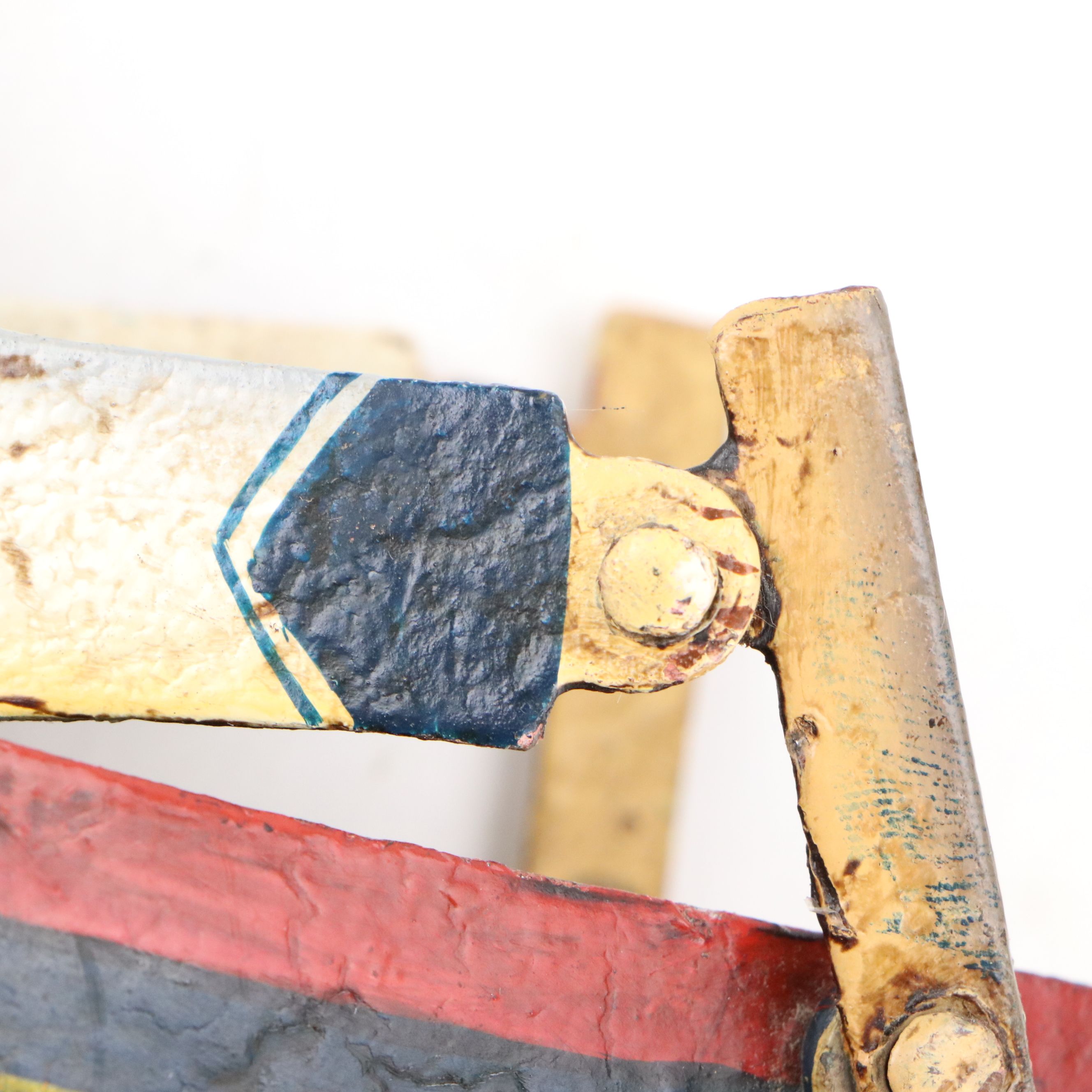 Folk Art Hand-Painted Sailor in a Boat Iron Pendulum Toy