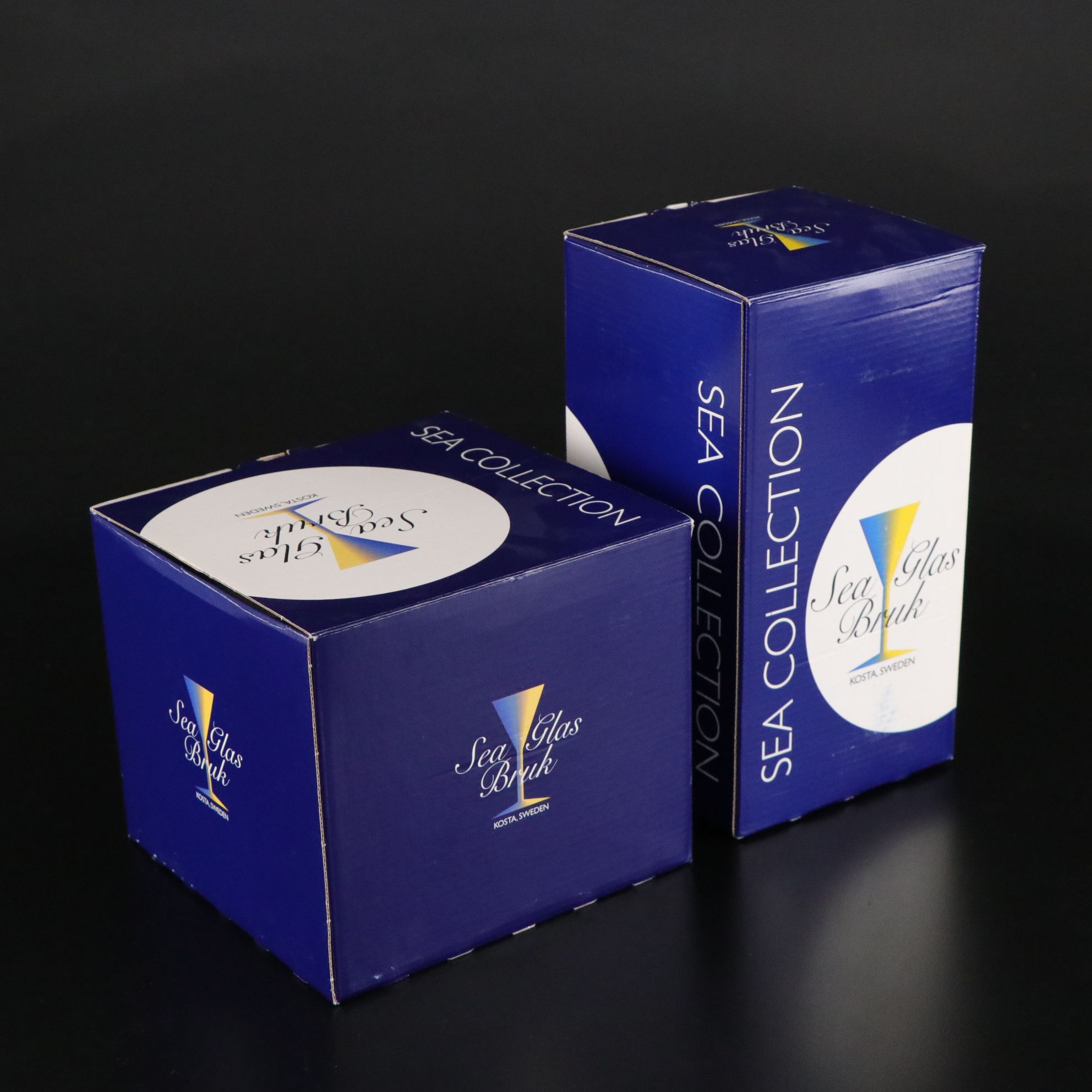 Two Kosta Lena Engman "Sea Glas Bruk" Vases