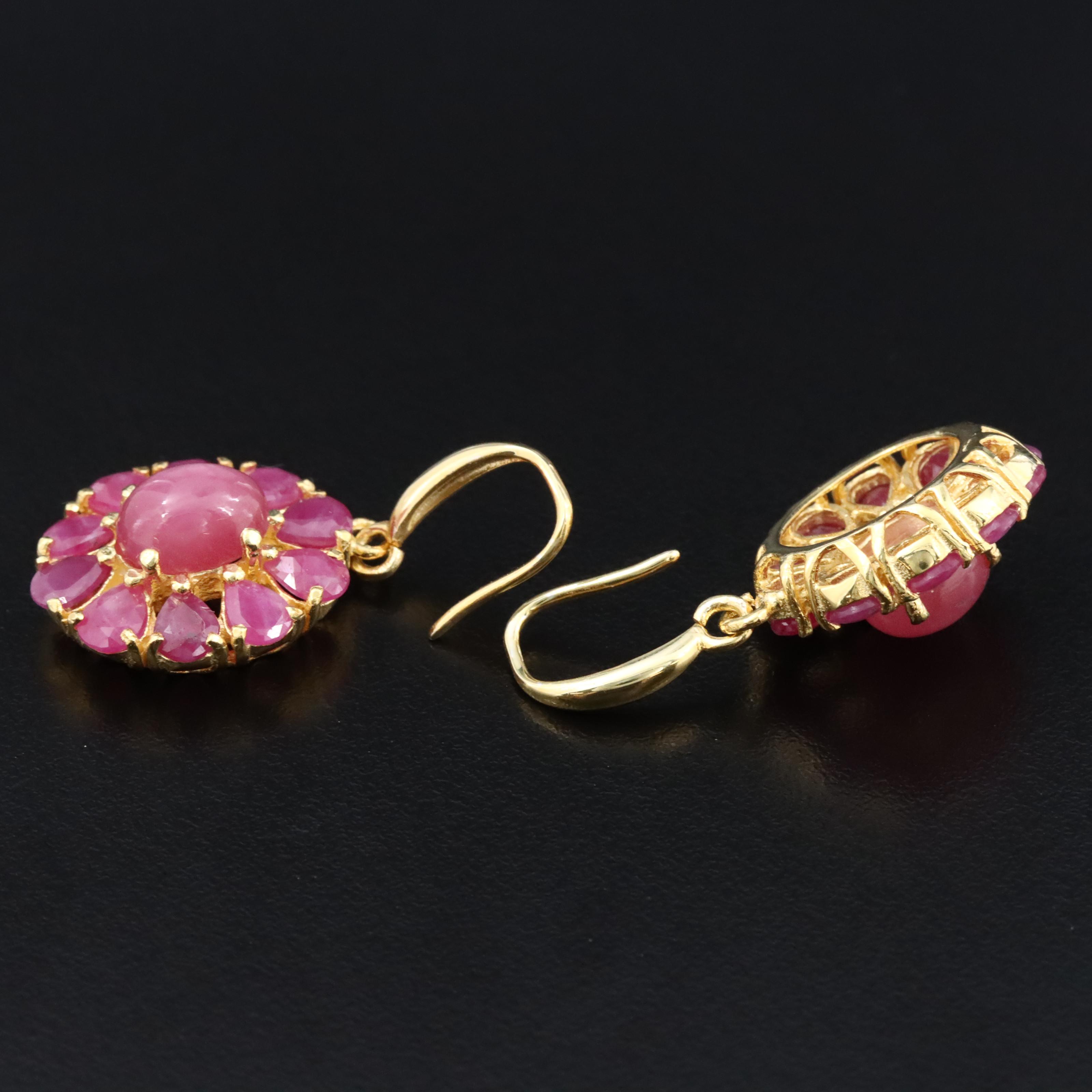 Sterling Ruby Floral Earrings