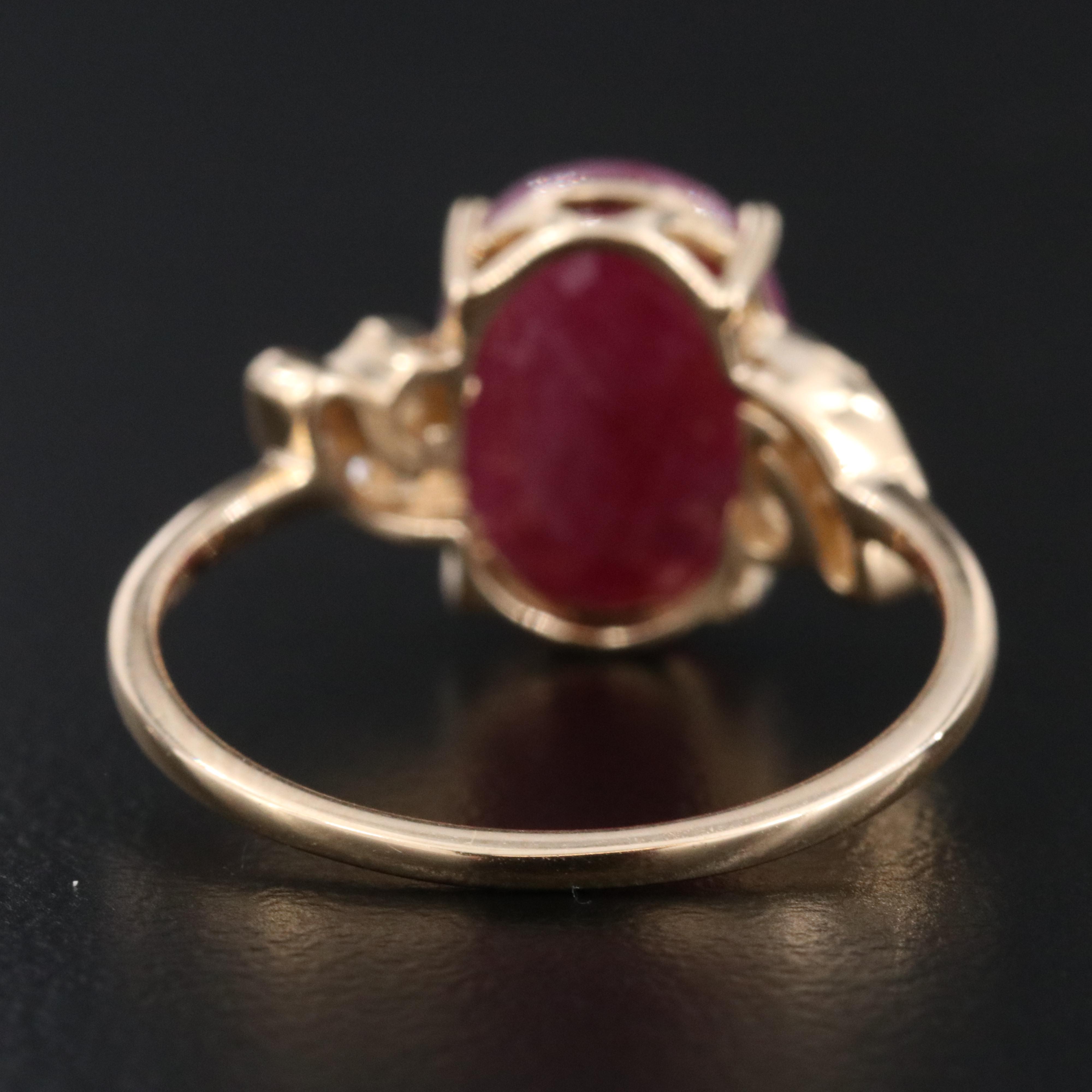 14K 2.64 CT Ruby and White Sapphire Ring