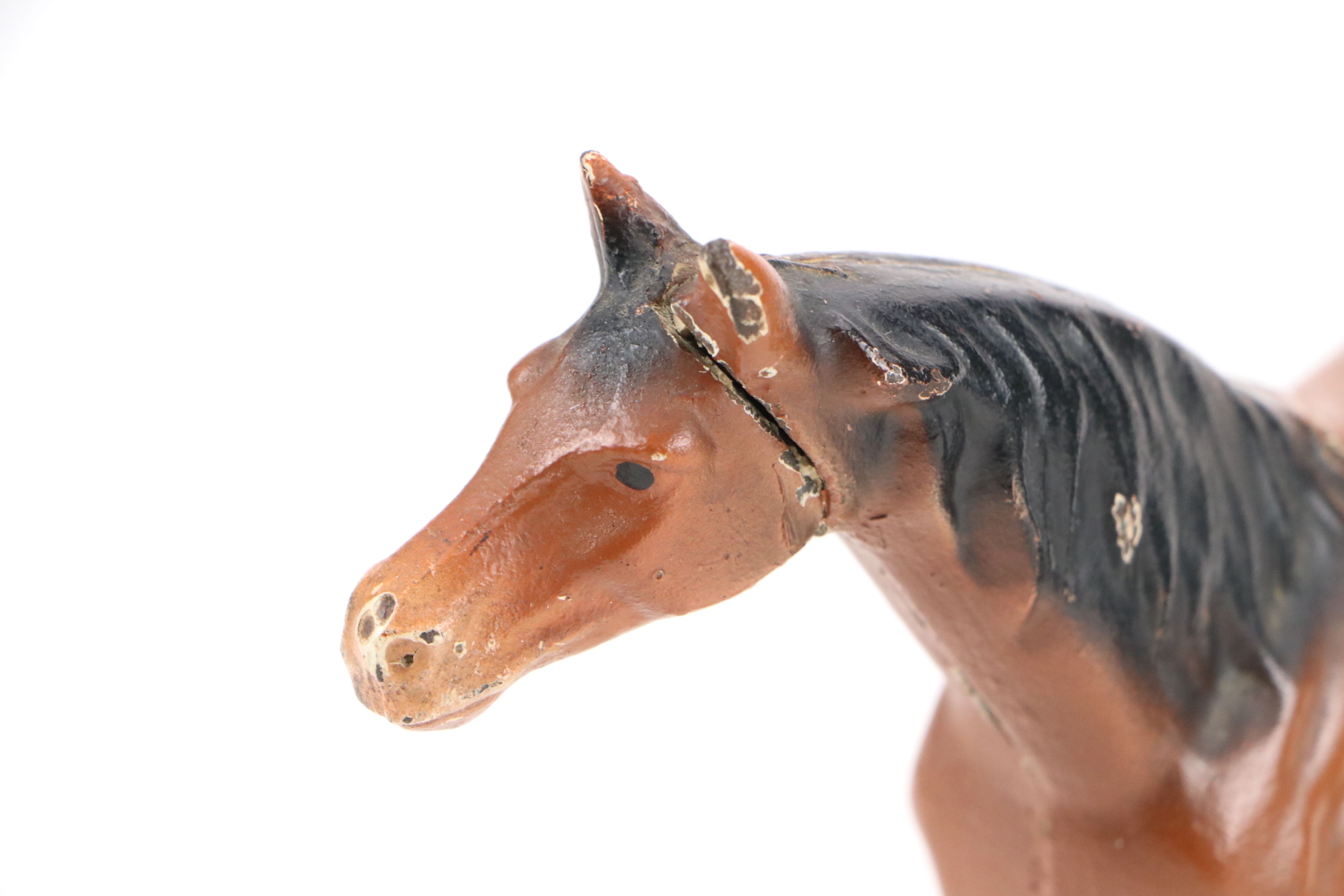 Cast Metal Horse and Rabbit with Printed Glass Holy Spirit Medallion Hanging
