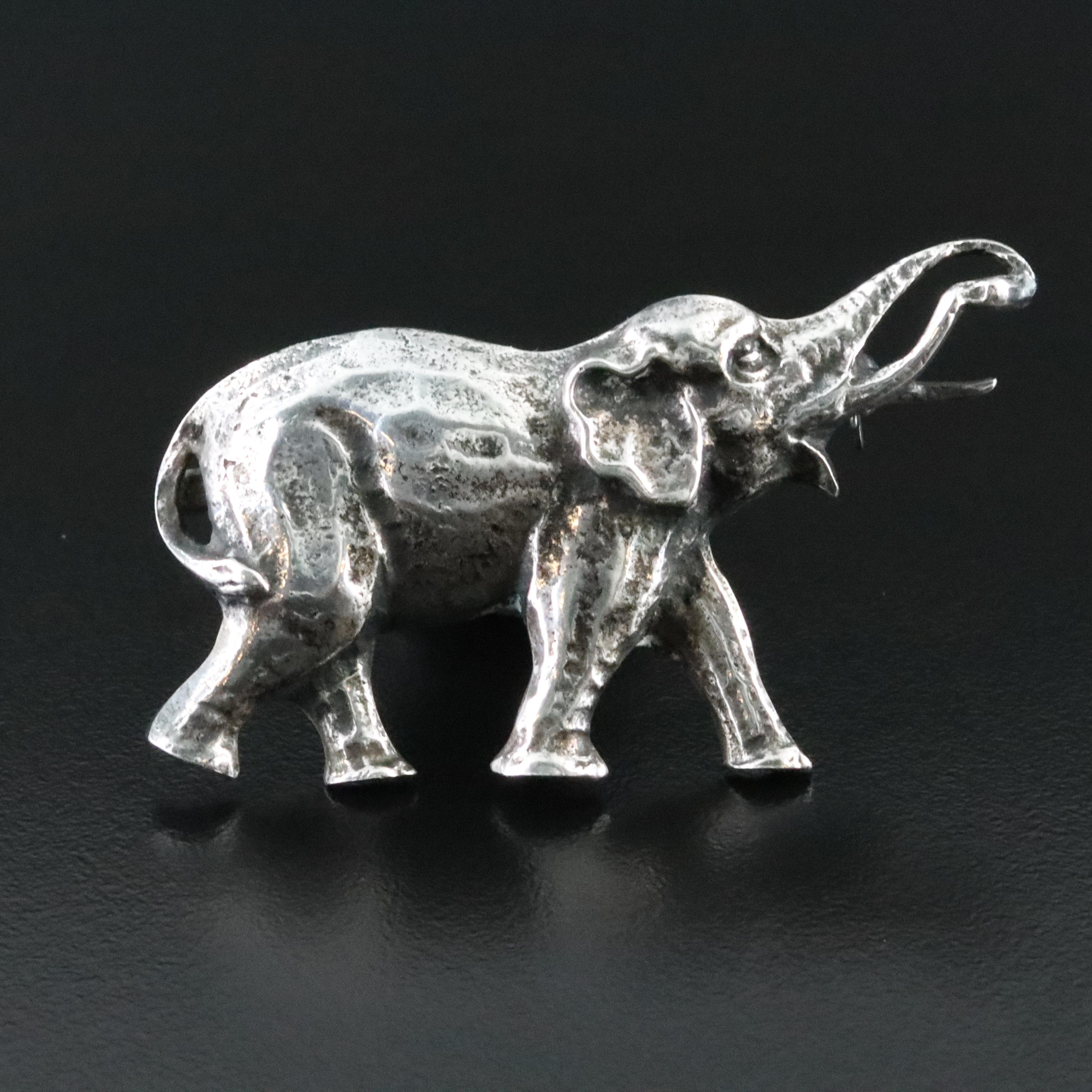 Vintage Sterling Elephant Brooch