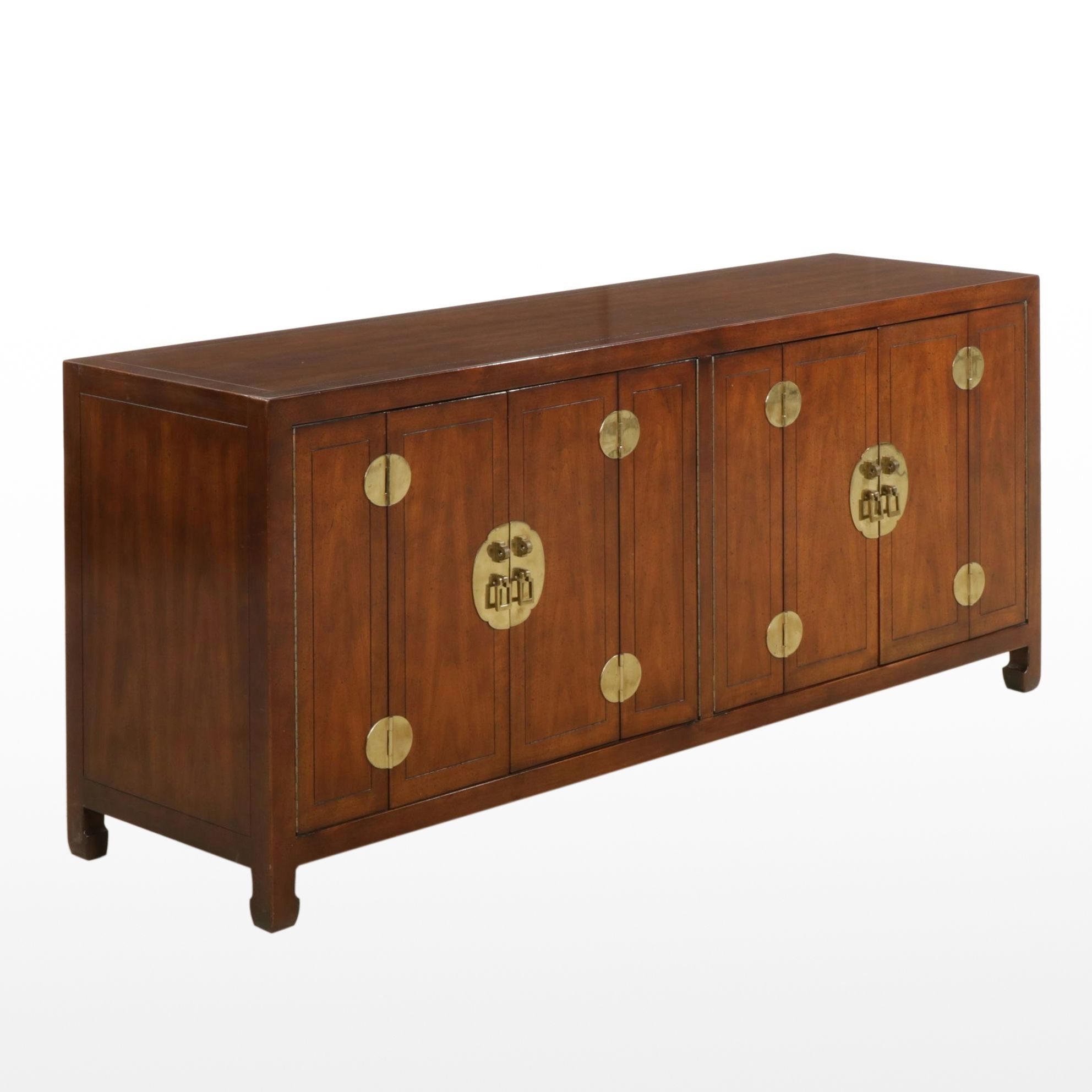Henredon Chinese Style Walnut Sideboard, Late 20th Century