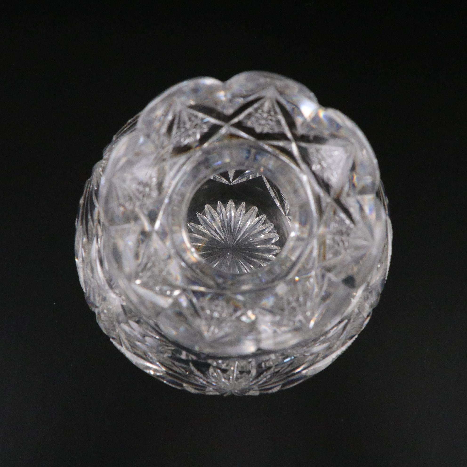 Brilliant Cut Glass Hobstar and Other Vases, Early to Mid-20th Century