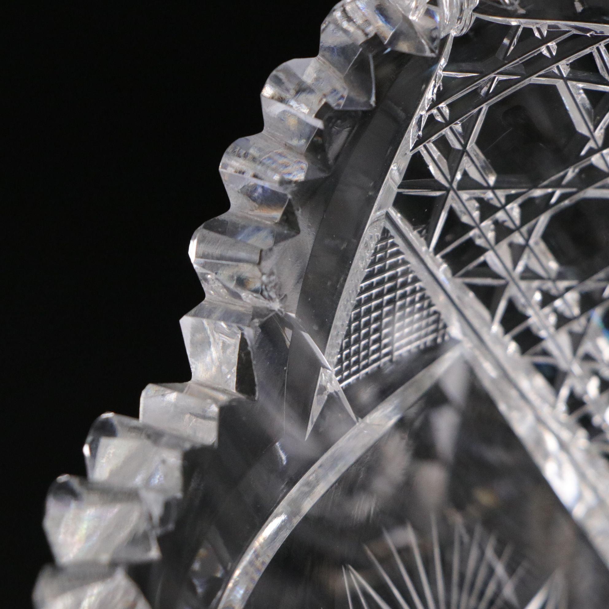 Brilliant Cut Glass Hobstar and Other Vases, Early to Mid-20th Century