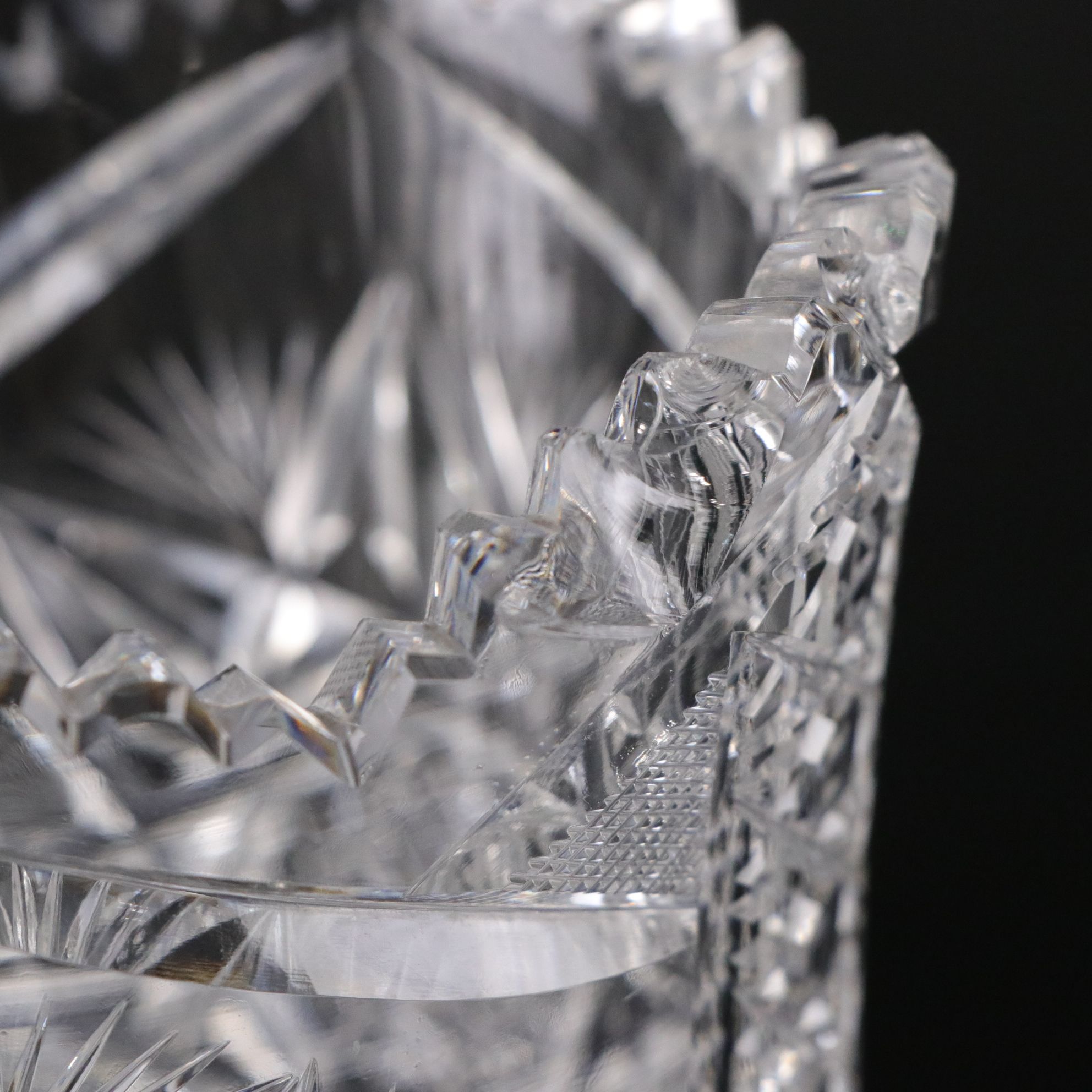 Brilliant Cut Glass Hobstar and Other Vases, Early to Mid-20th Century