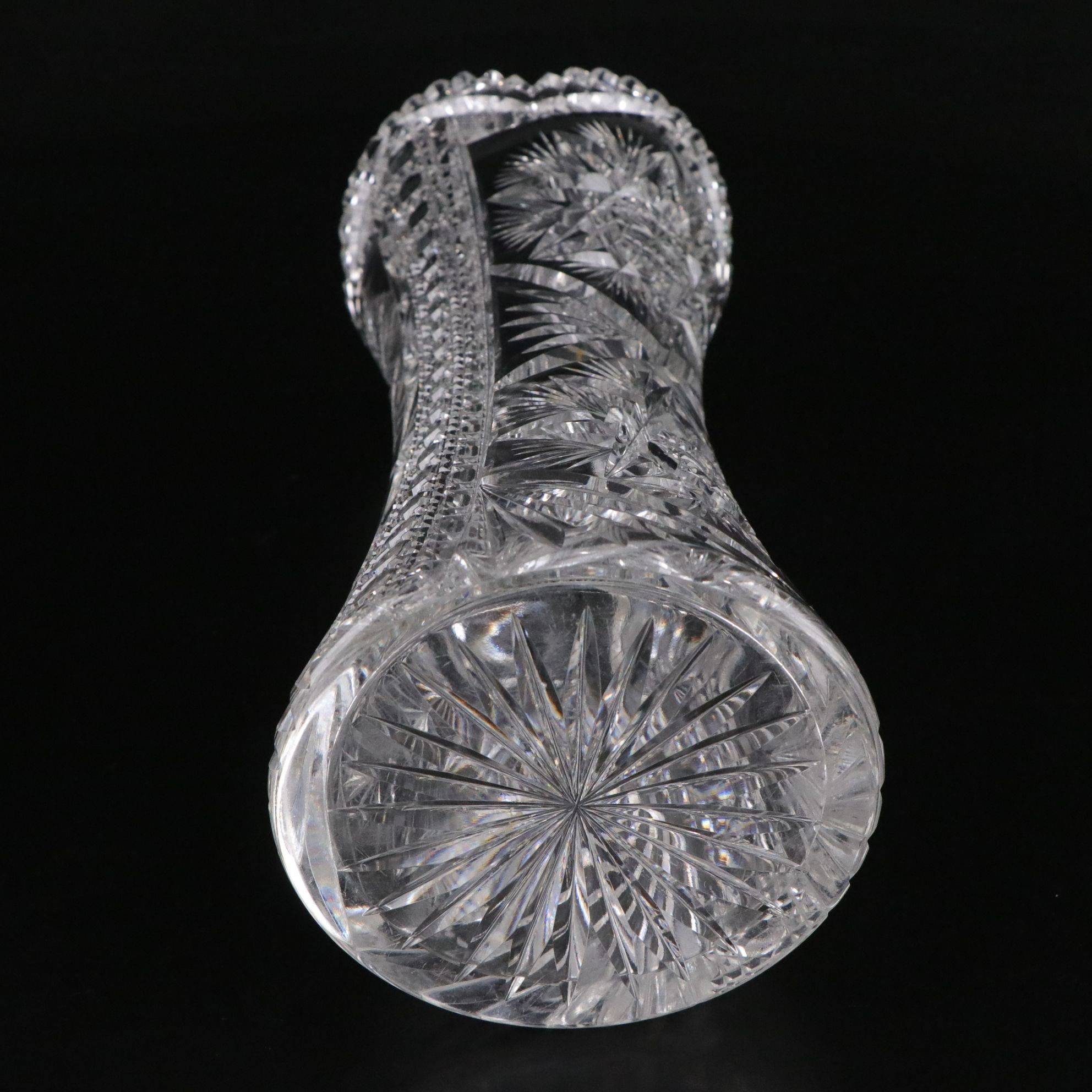 Brilliant Cut Glass Hobstar and Other Vases, Early to Mid-20th Century
